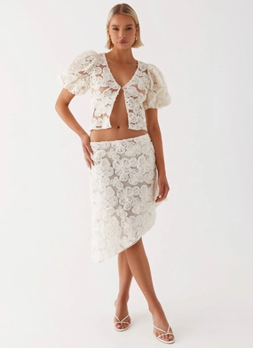 Orchid Breeze Top - Ivory Formal Blouse AbrasionResistant Finish