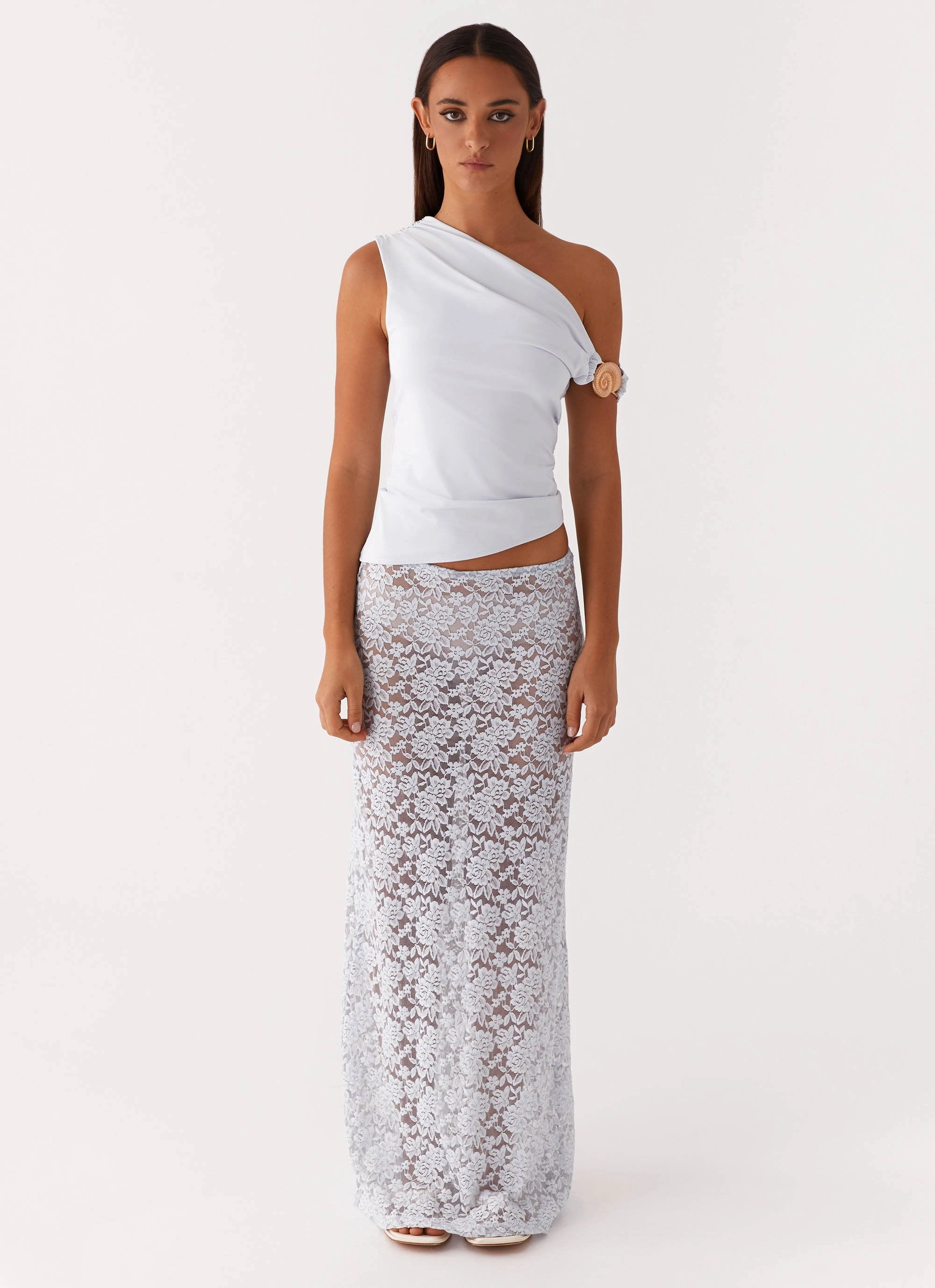 AntiStaticLining Atlas One Shoulder Top - Pale Blue