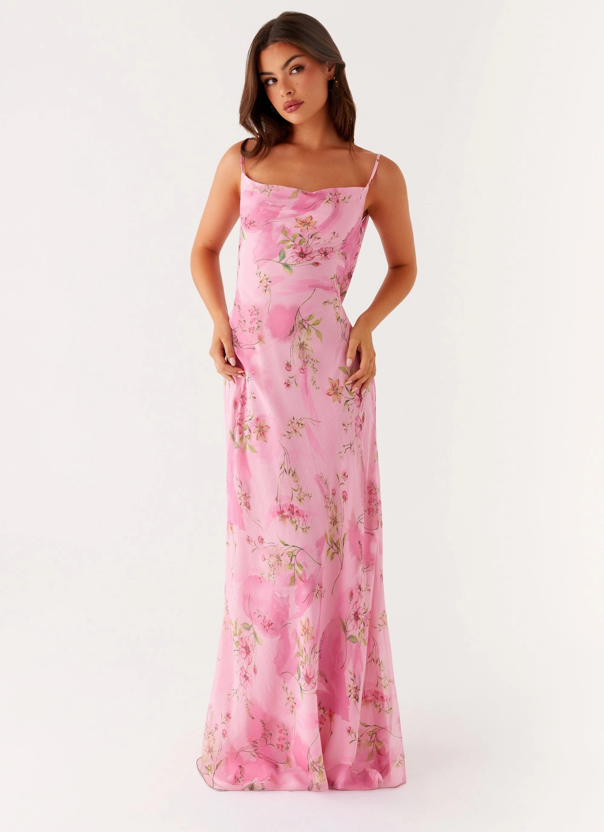 Charming Comfort Orlando Maxi Dress - Pink Floral Print