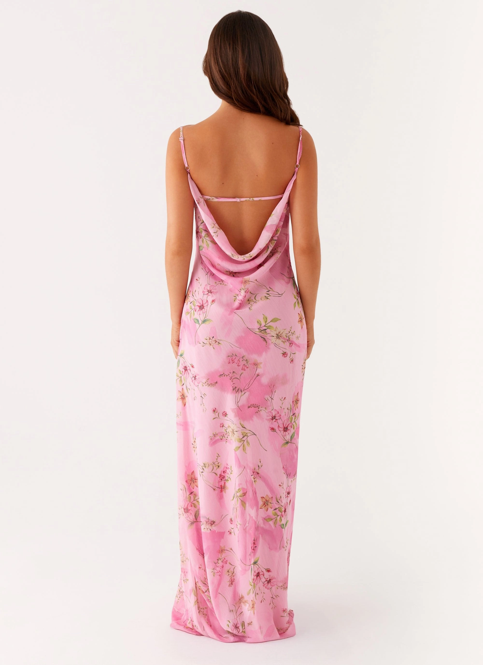Orlando Maxi Dress - Pink Floral Print Spring Flow