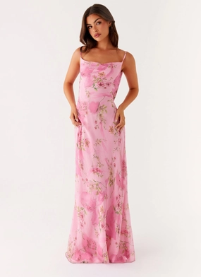 Charming Comfort Orlando Maxi Dress - Pink Floral Print