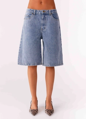 slim fit Breathable Lining Orleans Denim Jorts - Blue