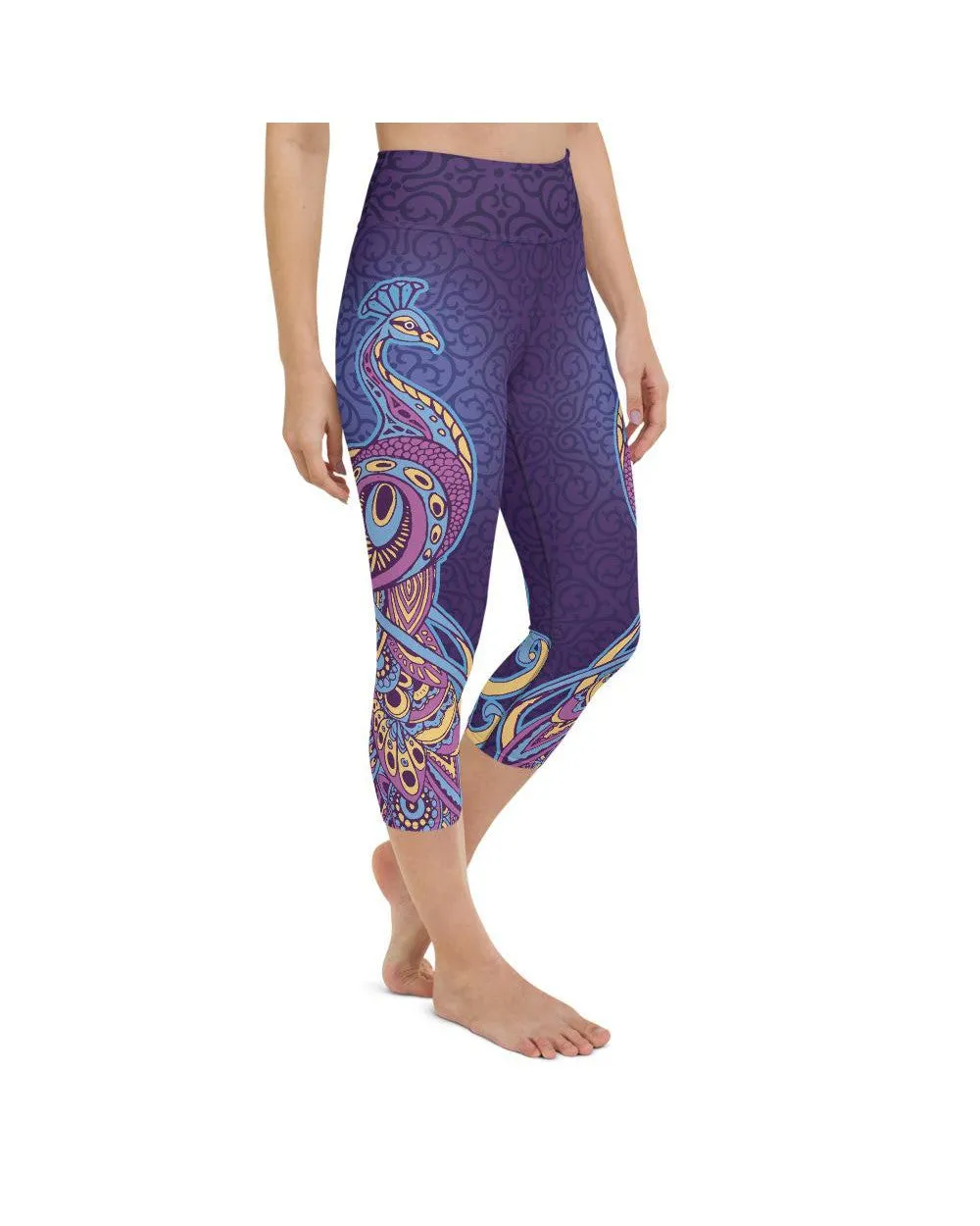 Ornamental Peacock Yoga Capris