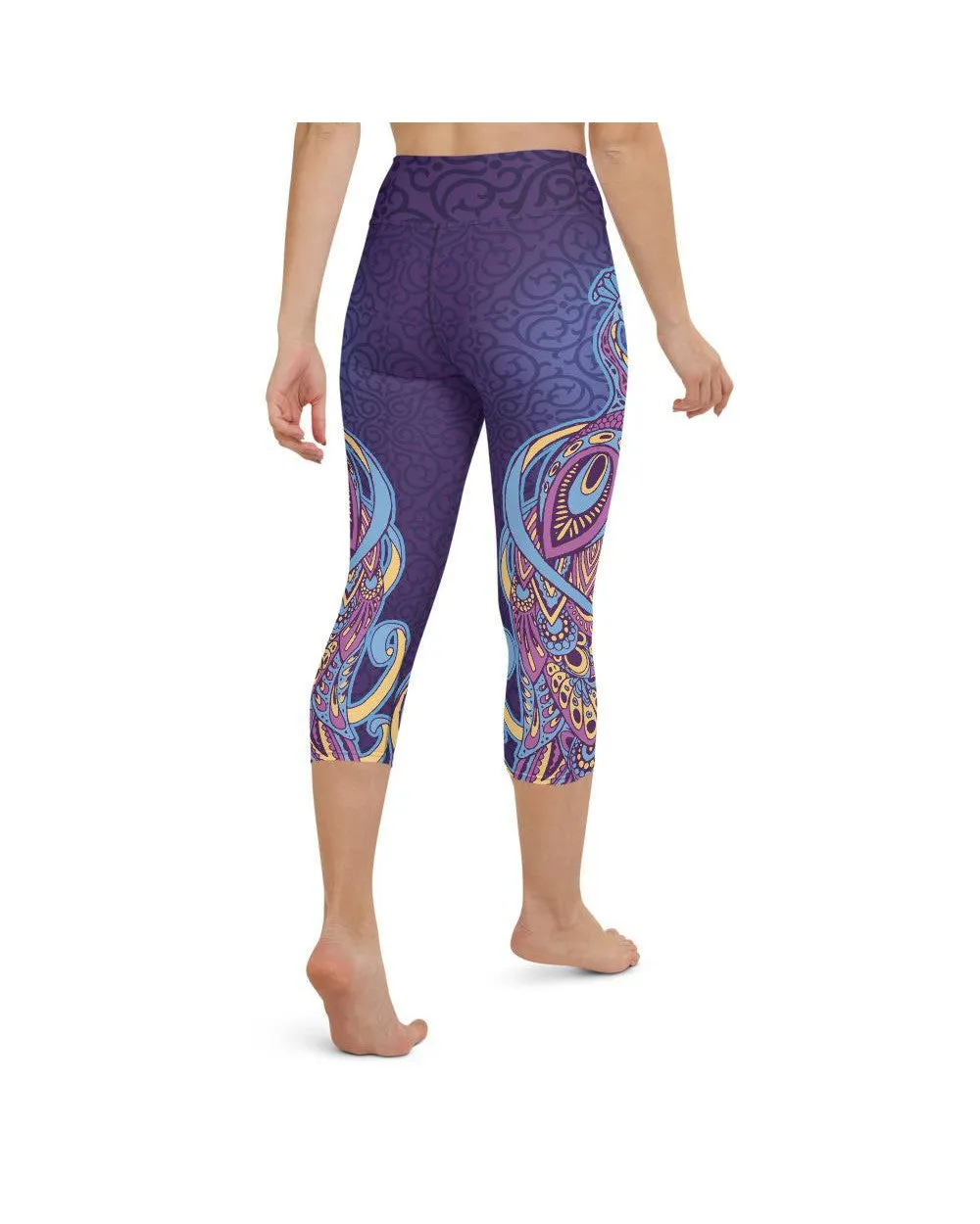Ornamental Peacock Yoga Capris