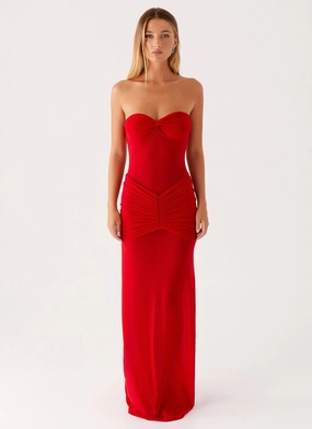 Ottilie Mesh Maxi Dress - Red Work Flex Comfy and Elegant