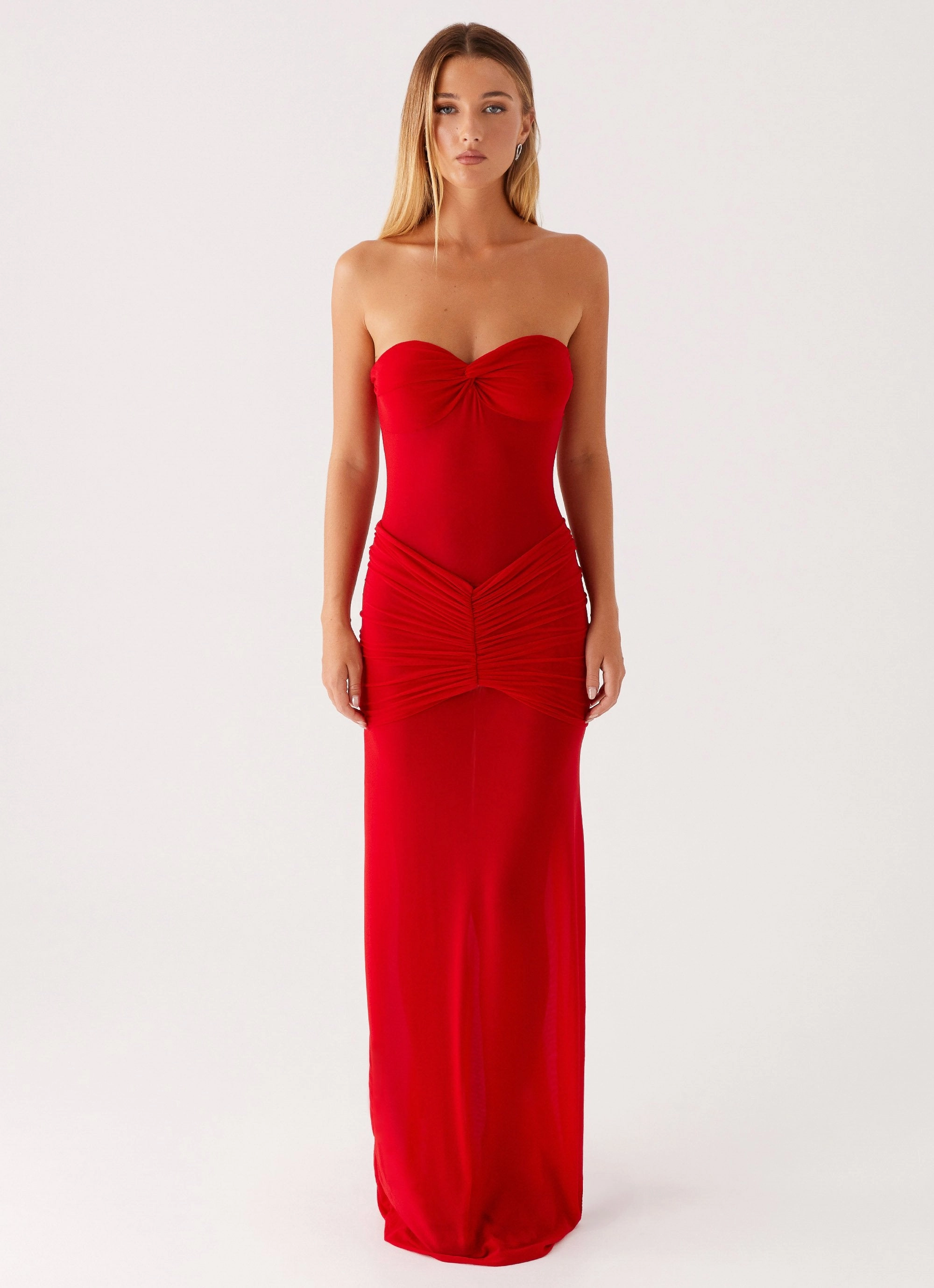 Ottilie Mesh Maxi Dress - Red Work Flex Comfy and Elegant
