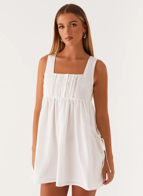 Timeless Comfort Wear Ottoline Babydoll Mini Dress - White
