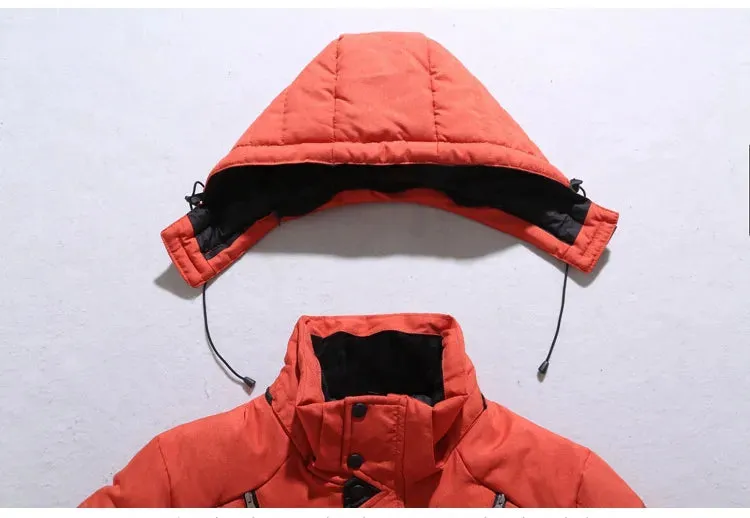 Outdoor Windproof Hooded Jacket Leisure Sports Coat With Pockets Warm Mens Clothing