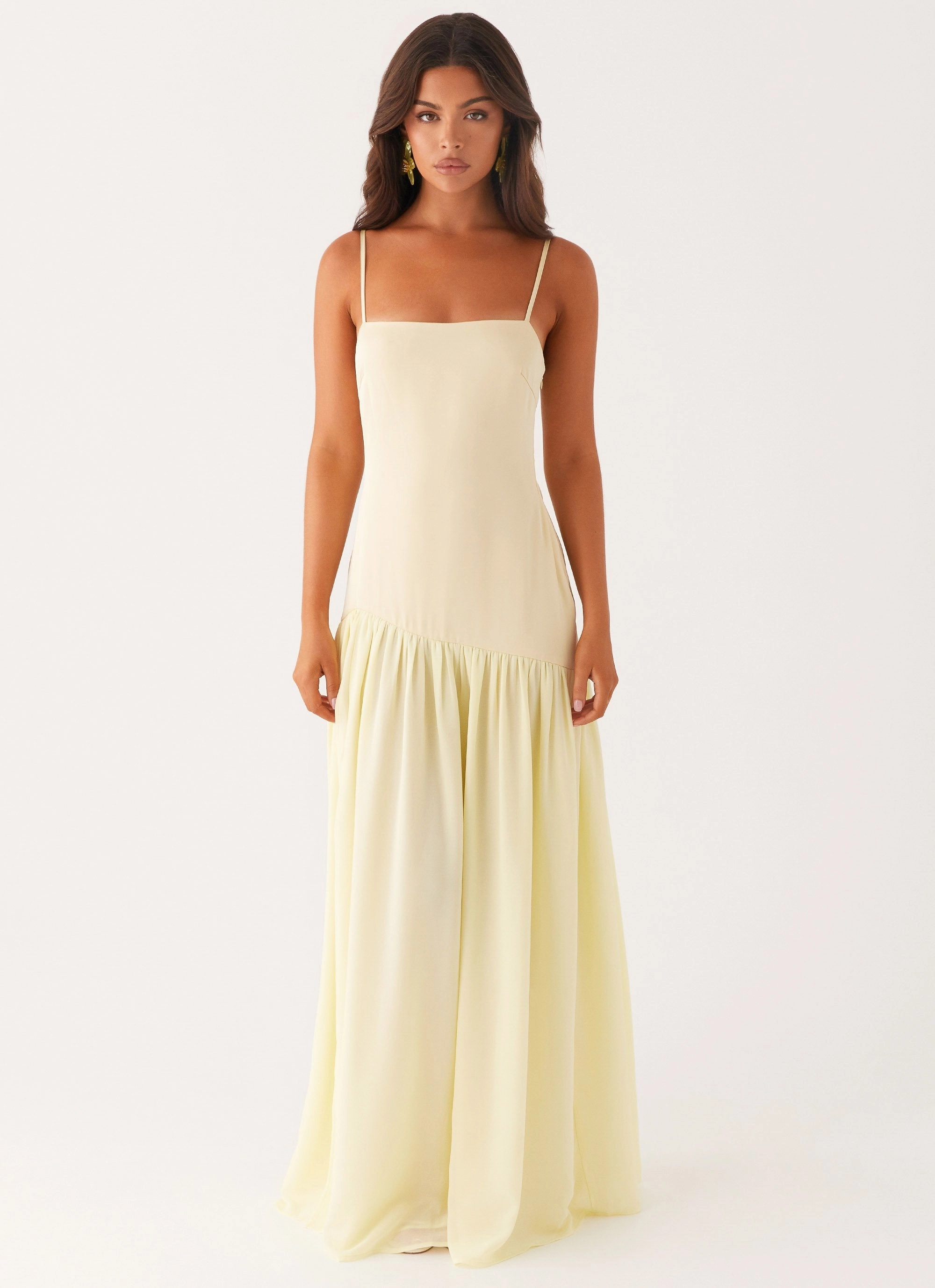 Trendy Layering Flattering Design Wear Asteria Maxi Dress - Yellow