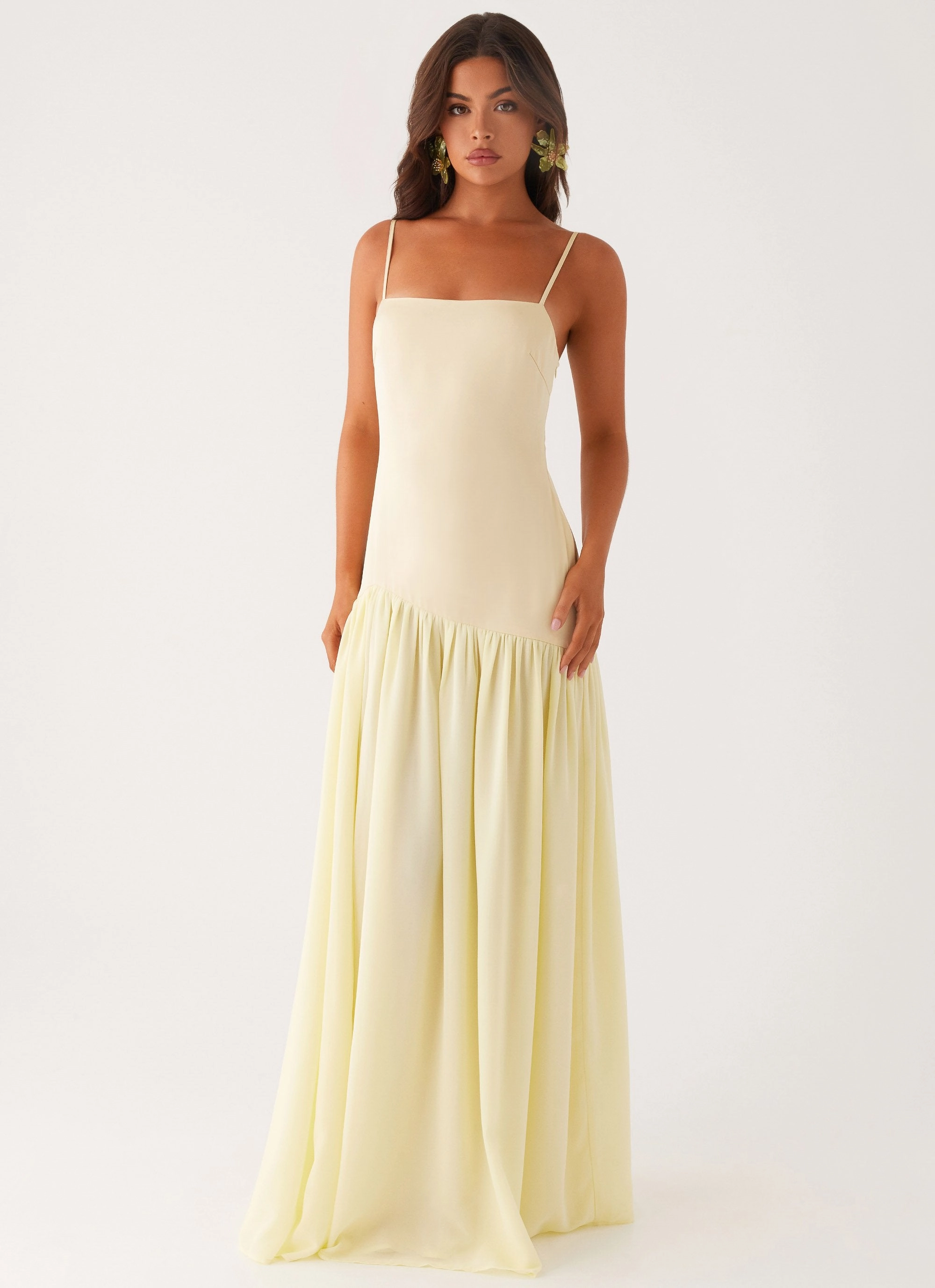 Asteria Maxi Dress - Yellow Light Blend Tiered Skirt