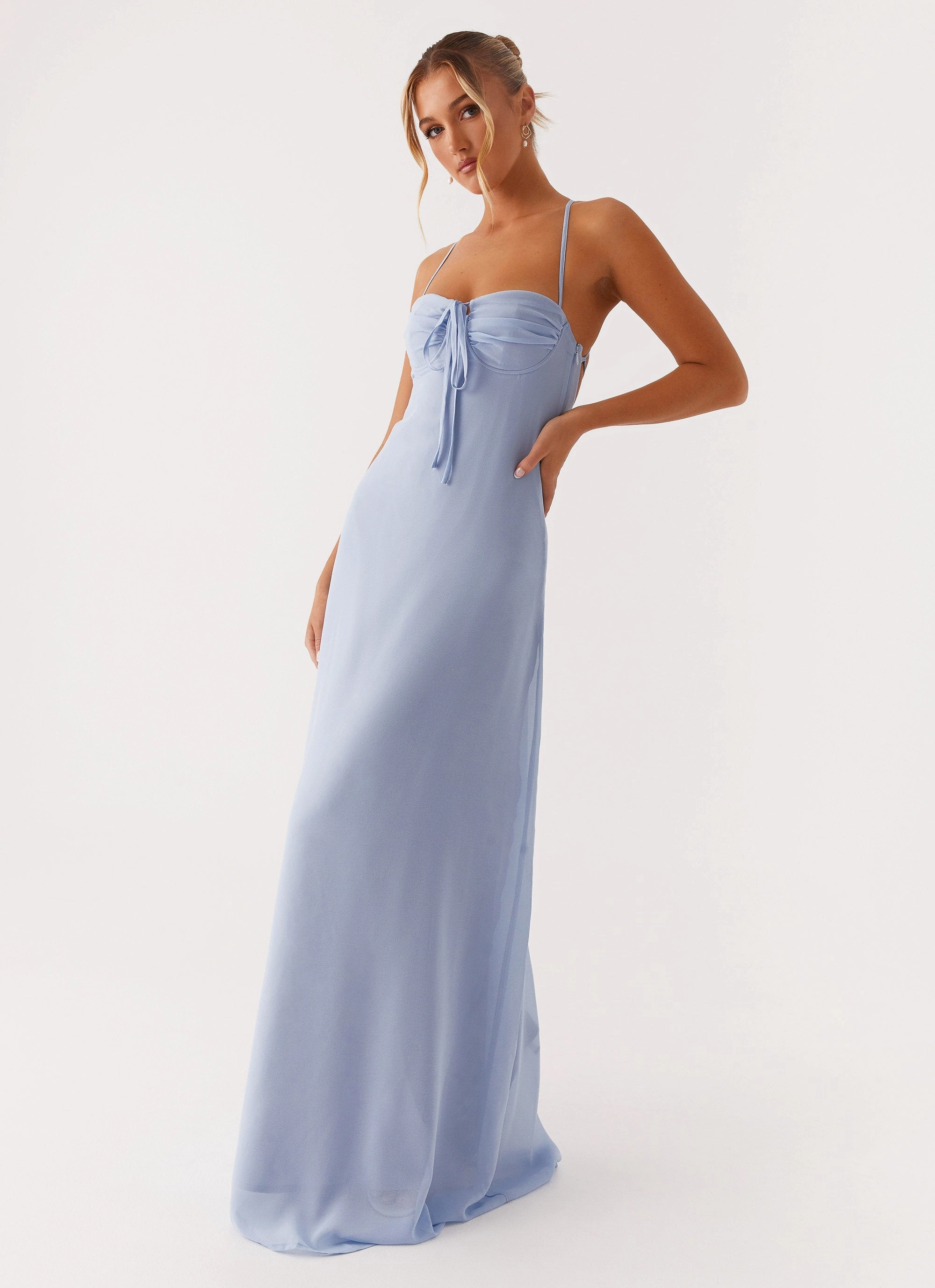 Aveline Bustier Maxi Dress - Blue Comfy Wear Chic Appeal