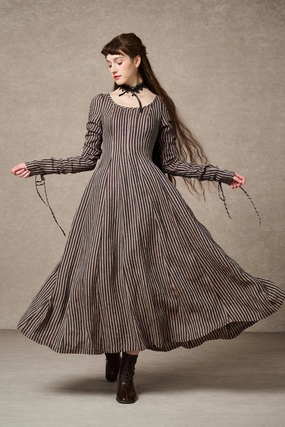Crystal 17 | Victorian maxi linen dress LongWearingComfort Sport Top