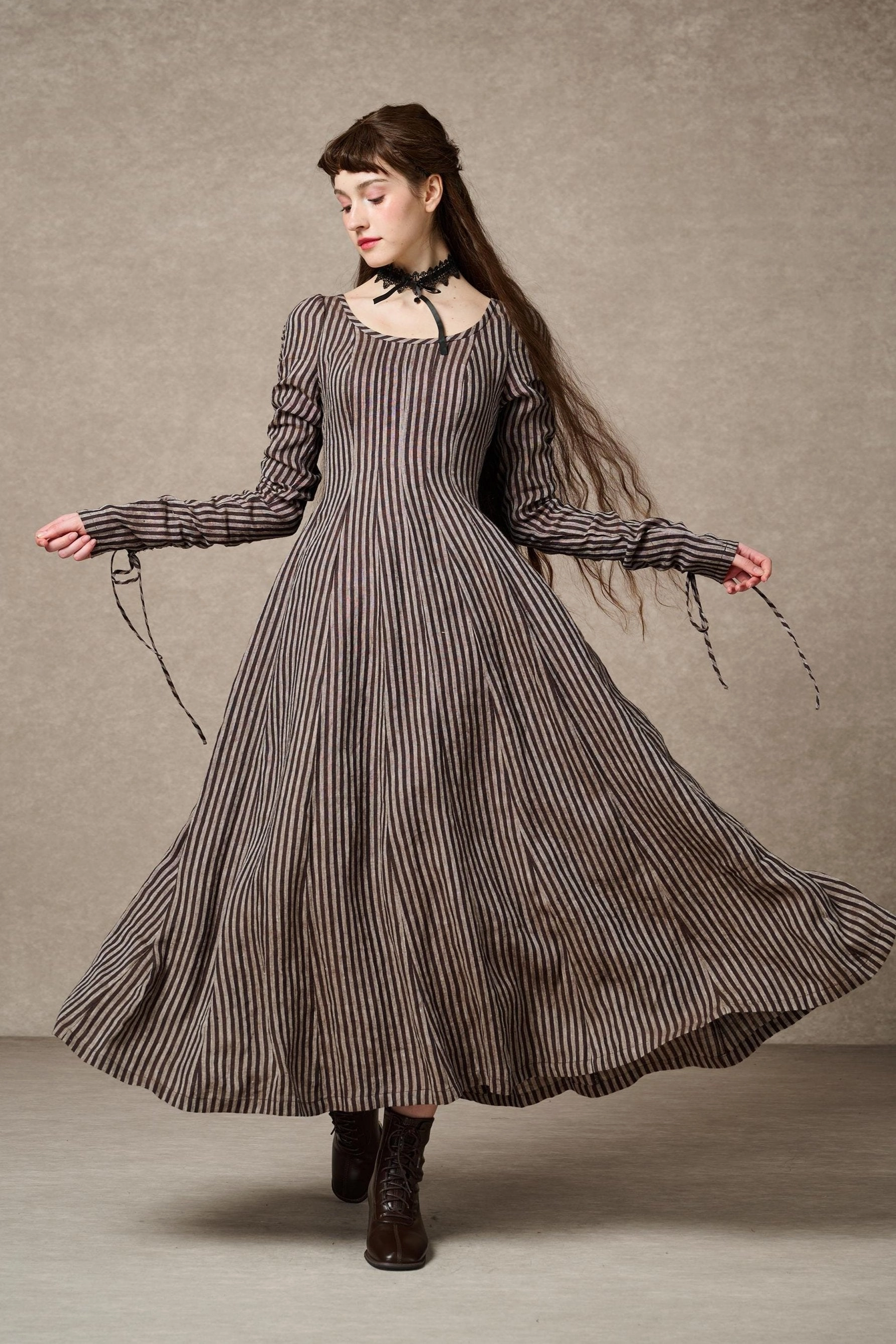 Crystal 17 | Victorian maxi linen dress NonIrritatingEdges ReflectiveAccents
