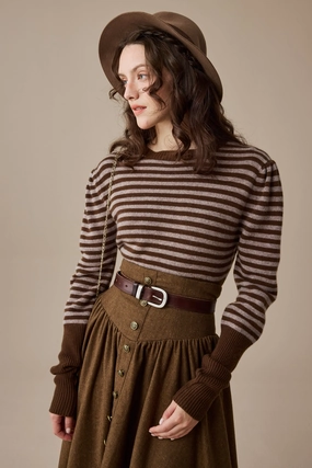 Low Profile Collar Oxford 13|100% wool classic striped pullover jumper