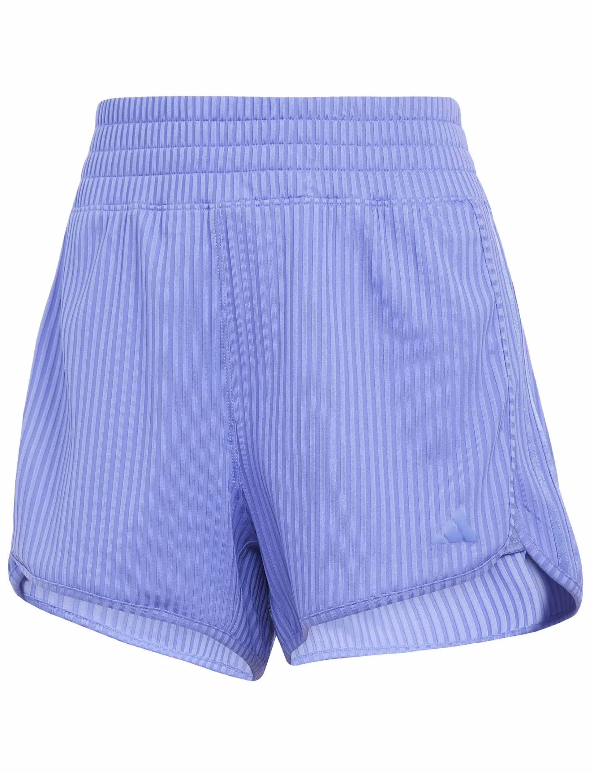 Pacer All Gym Seasonal Rib High Waisted Tonal 3-Stripes Shorts - Semi Cobalt Blue