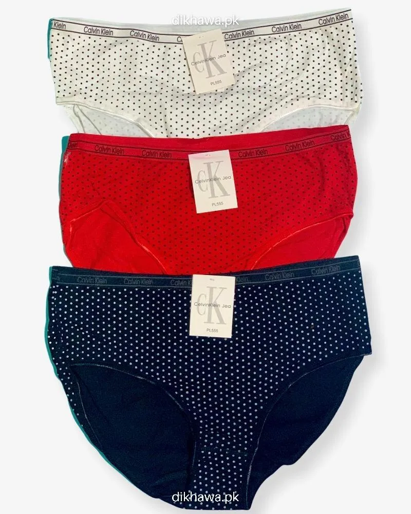 Pack of 4 - CK Polka Dotted Panty - Flourish CK Polka Dotted Panty Mix Colors - 444, 555, 666