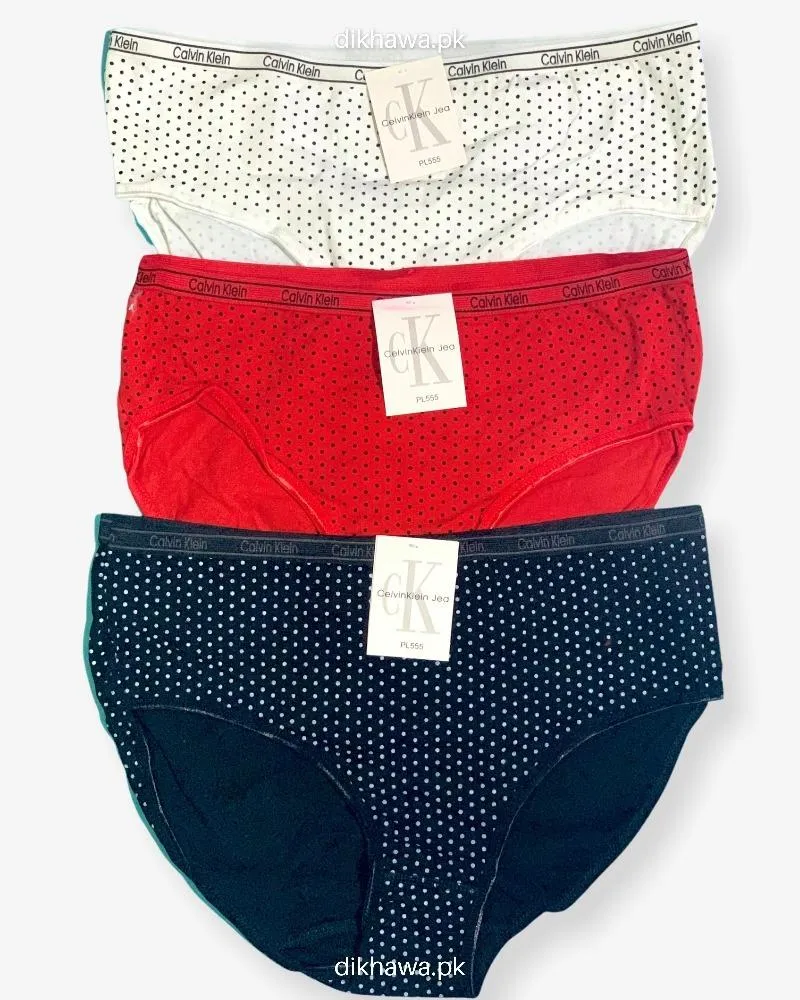 Pack of 4 - CK Polka Dotted Panty - Flourish CK Polka Dotted Panty Mix Colors - 444, 555, 666