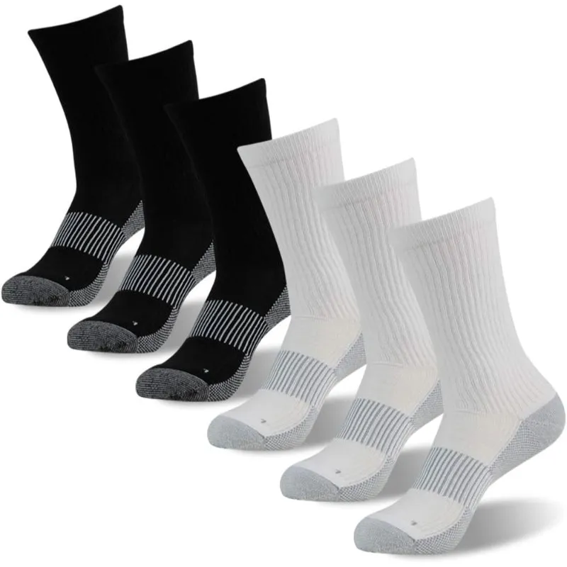 Pack Of 6 Copper Compression Hiking Antimicrobial Socks