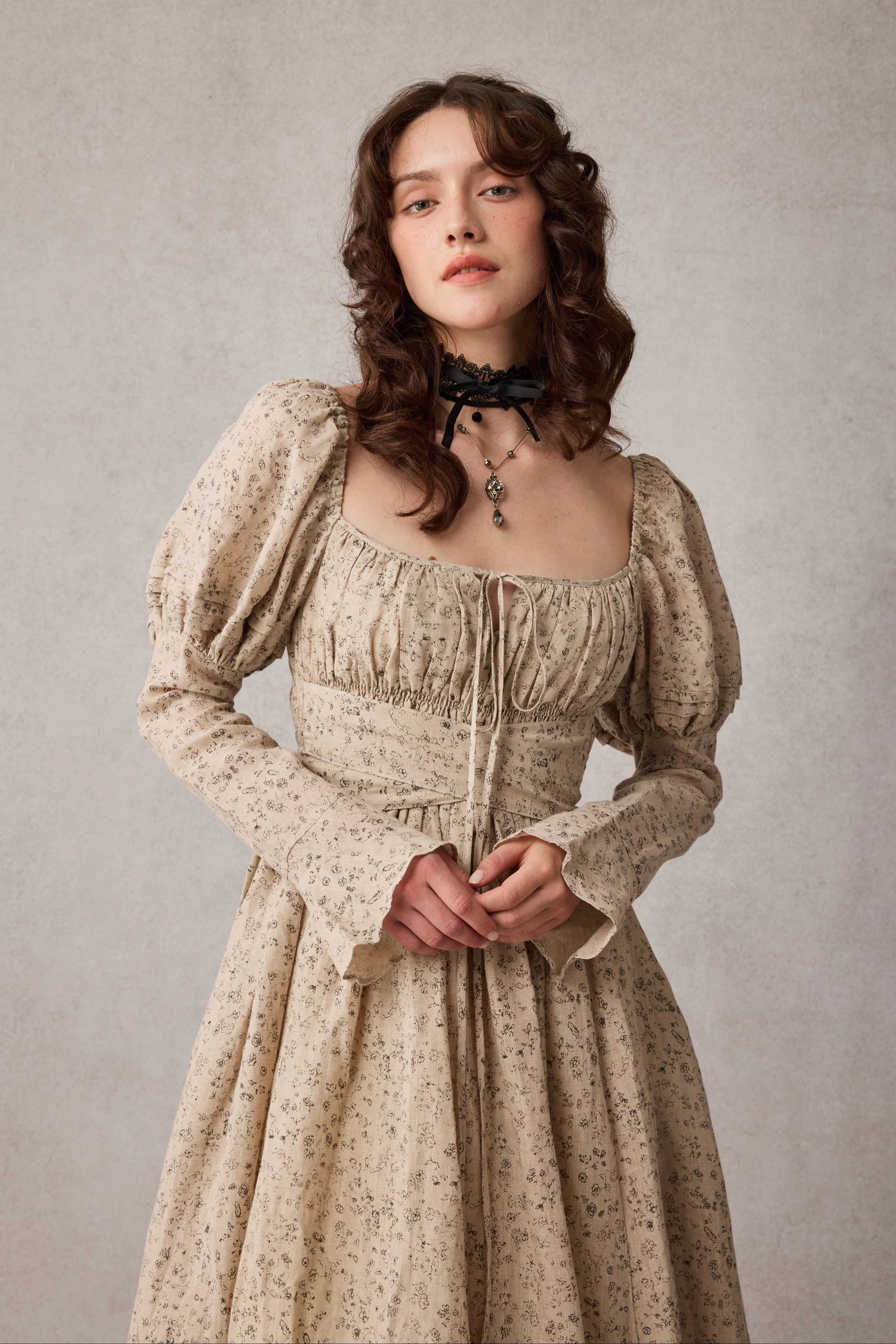 Paisley 11 | Elegant Floral Linen Dress MultiPanel Design