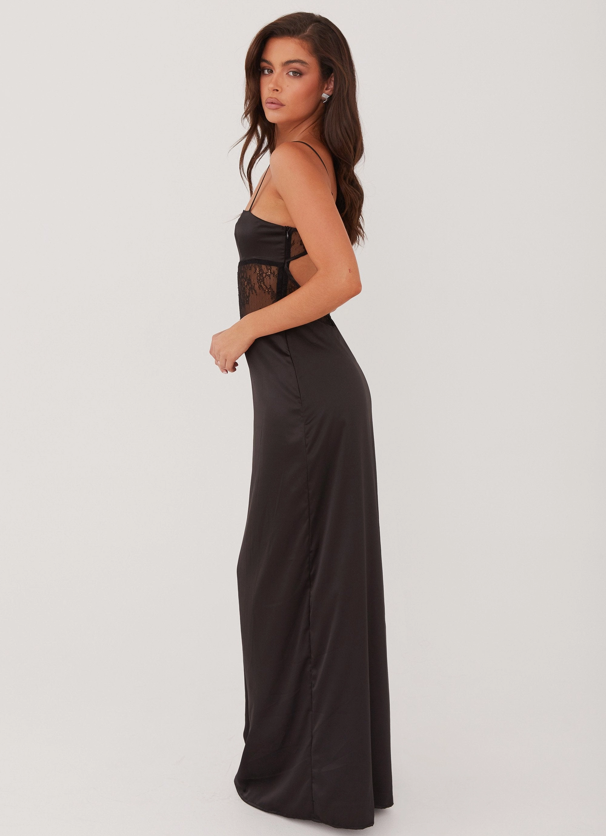 Contemporary Fit Palais Royale Lace Maxi Dress - Black