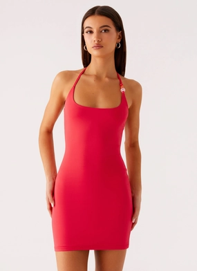 Subtle Finish Comfy Fit Wear Palm Beach Mini Dress - Pink