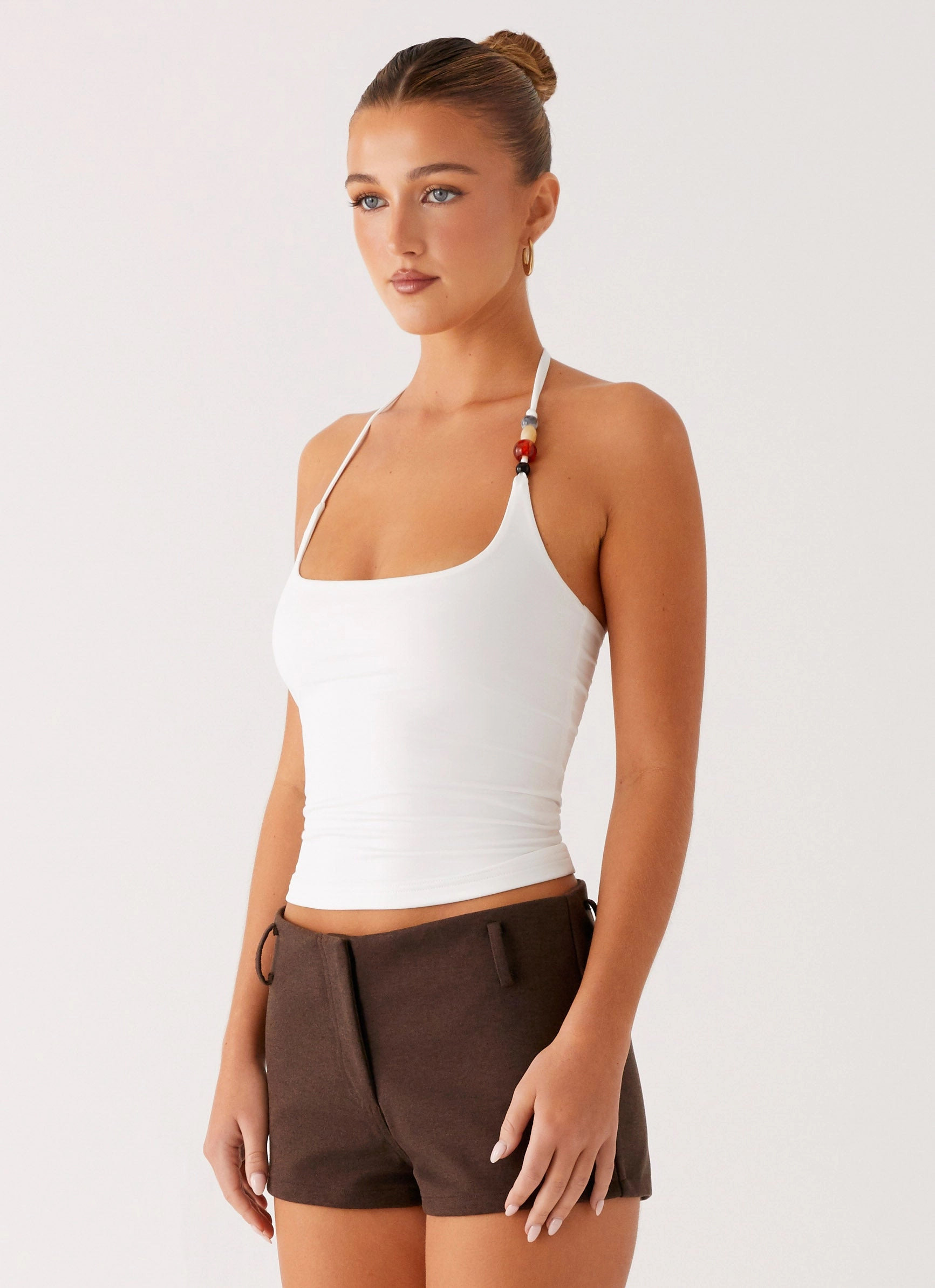 EcoDyeProcess CroppedLength Palm Beach Top - Ivory