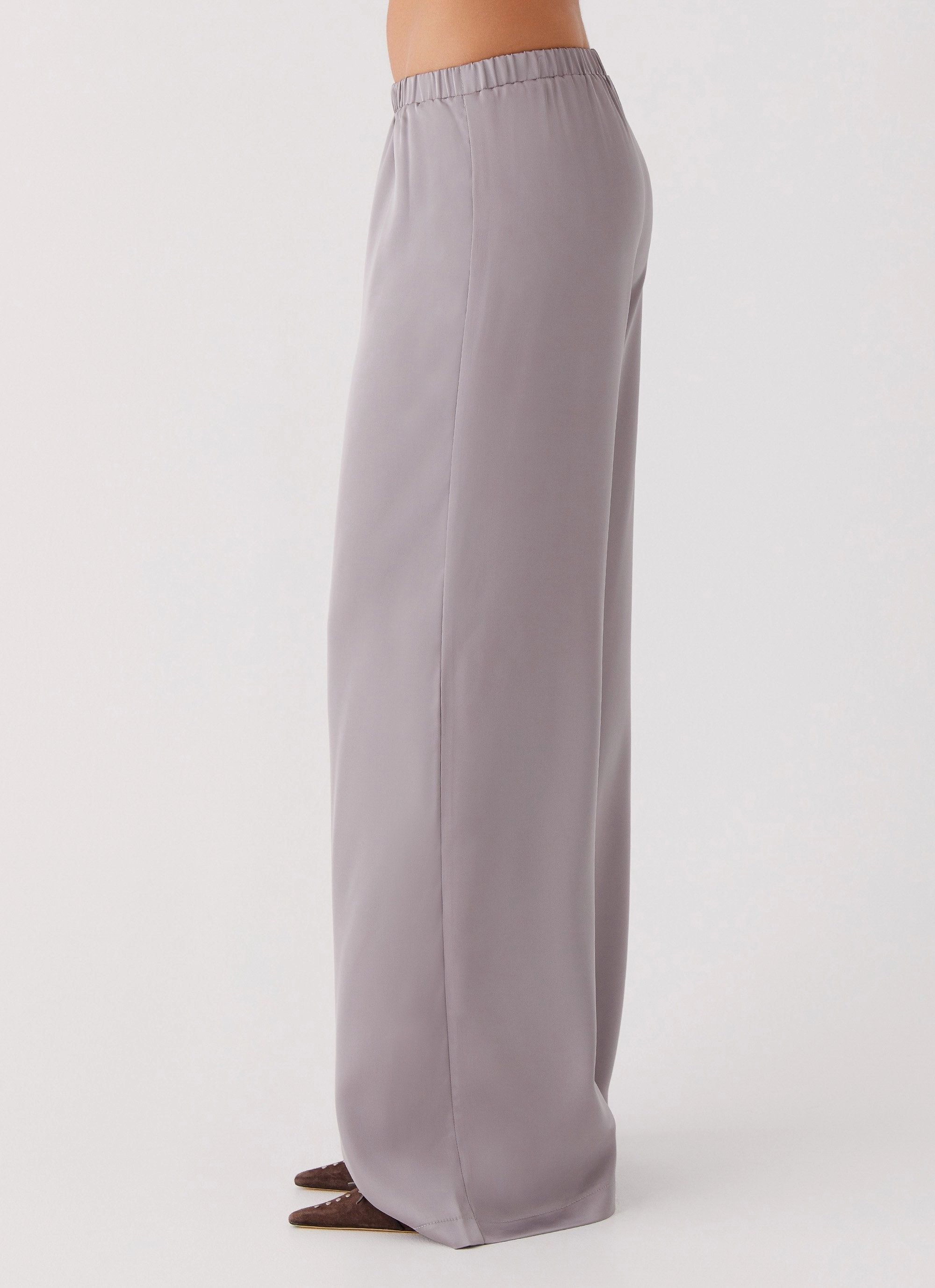 Comfy Essentials Wear Palm Cove Satin Pants - Grey