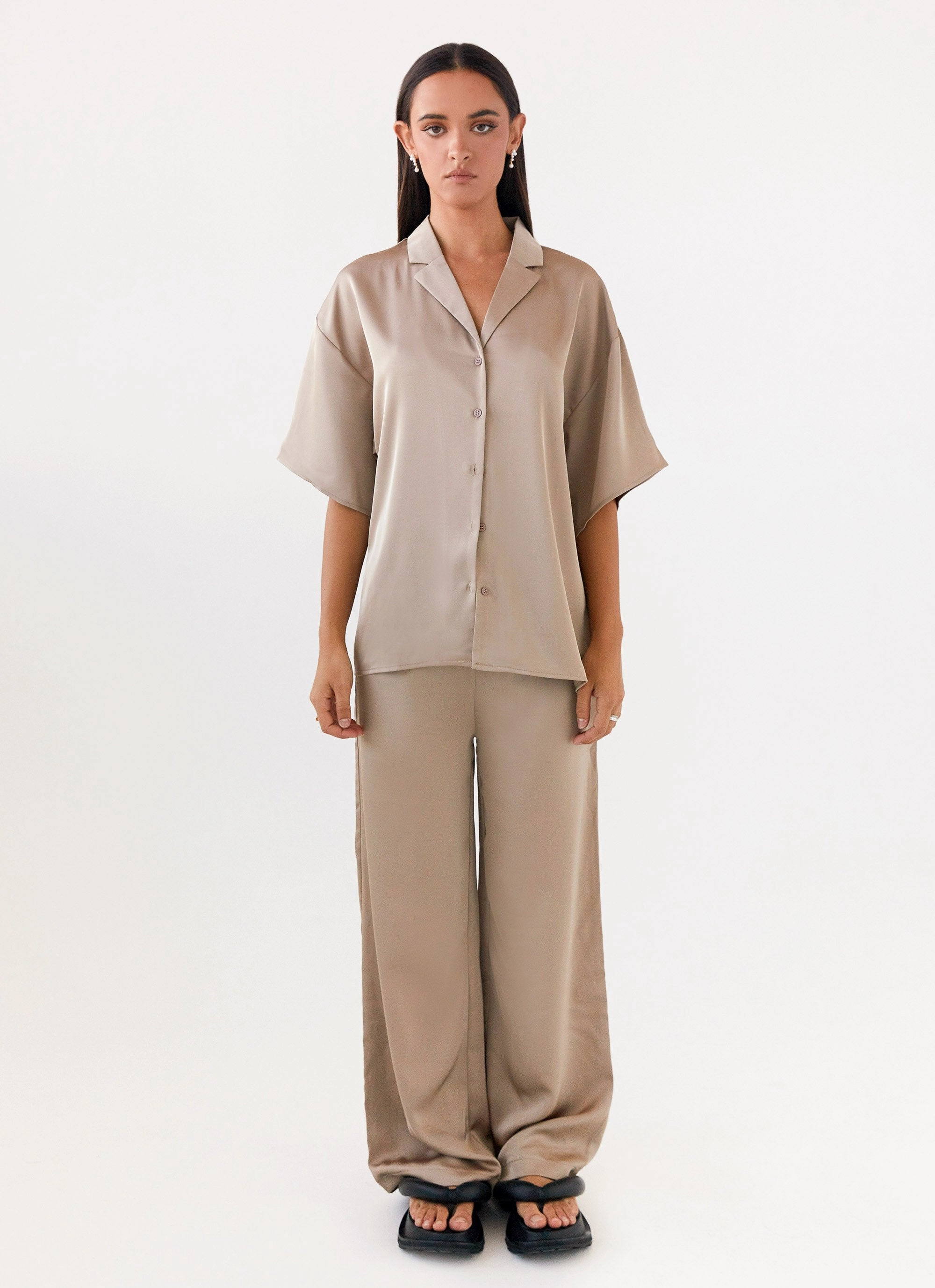Air Circulation Smart Utility Palm Cove Satin Pants - Mushroom