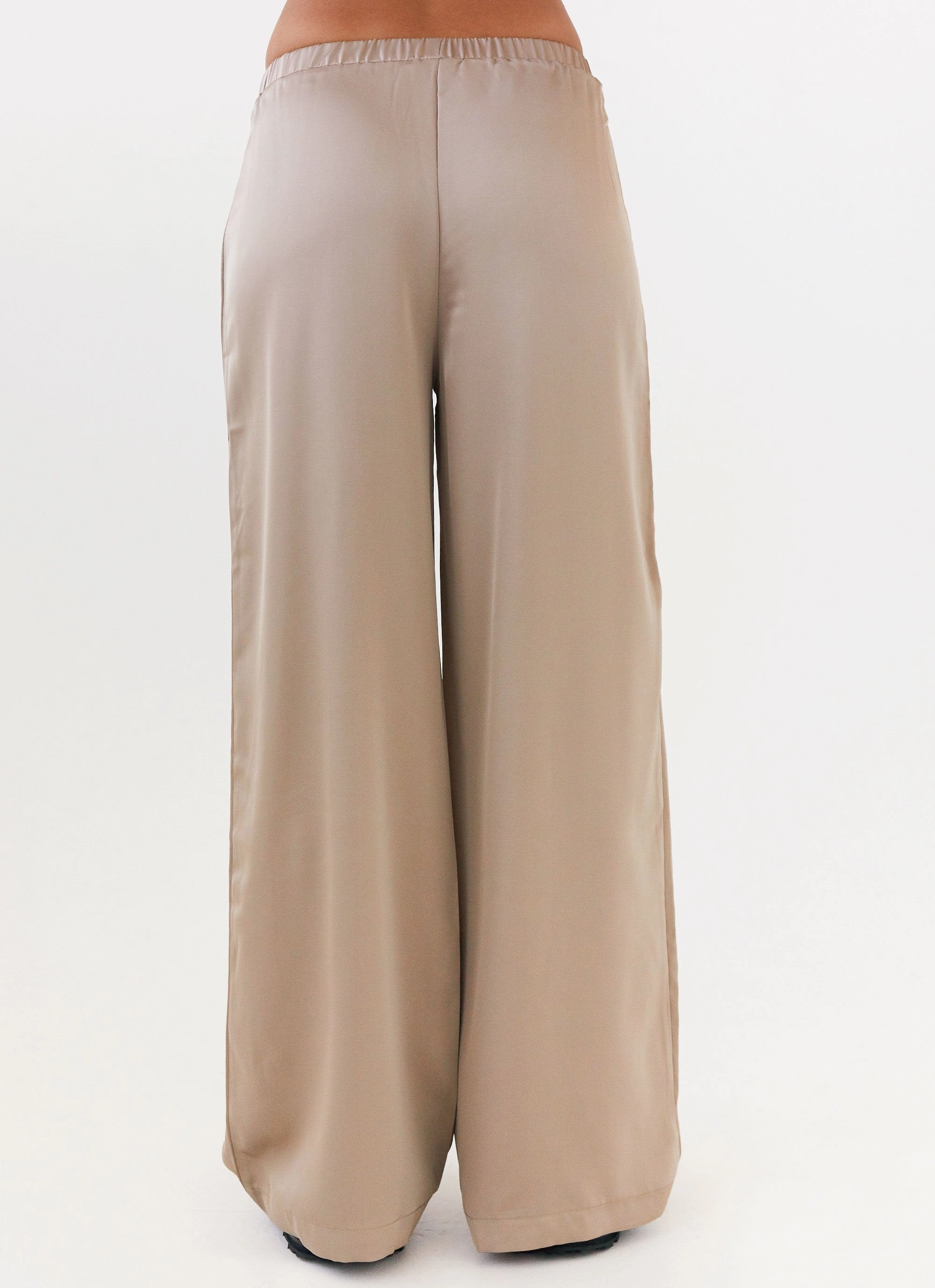 Ultra Soft Inner Layer Palm Cove Satin Pants - Mushroom