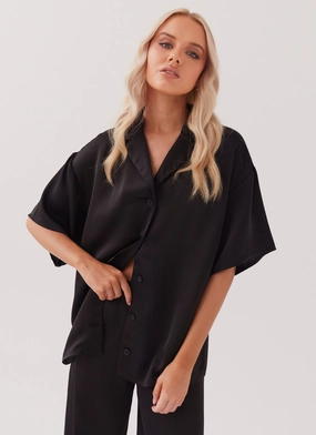 Primaloft Insulation Palm Cove Satin Shirt - Black