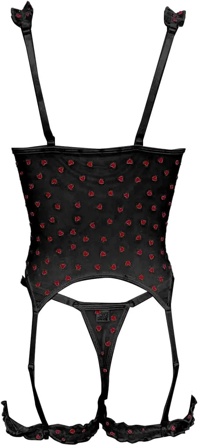 Panty Teddy Lingerie 3 Piece with Garter Belt Bow Thongs T Back Low Waist Women's Sexy Set Lace Bodysuit Baby
