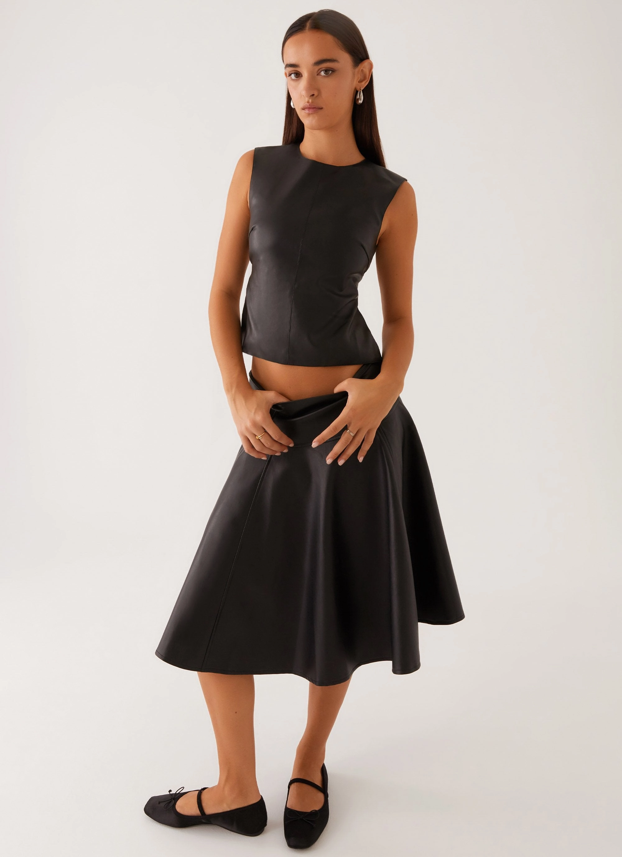 Packable Feature High Performance Blend Paola Tank Top - Black