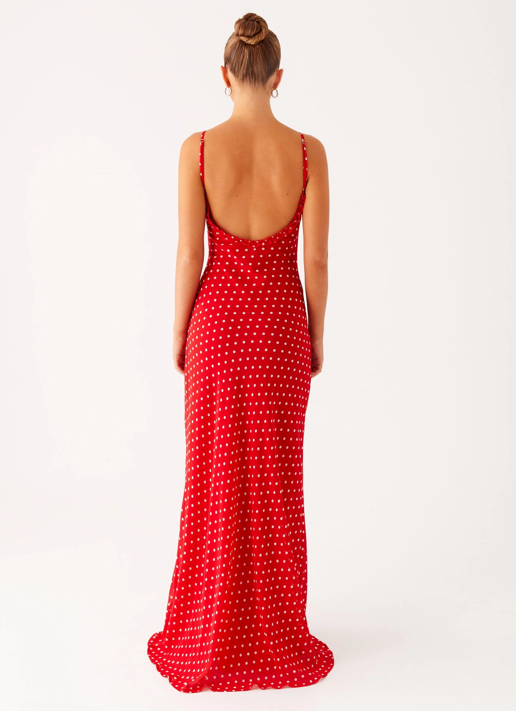 Slim-fit Pareo Maxi Dress - Red Polka Dot