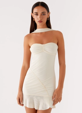 Pari Open Back Mini Dress - Ivory All Fitwear
