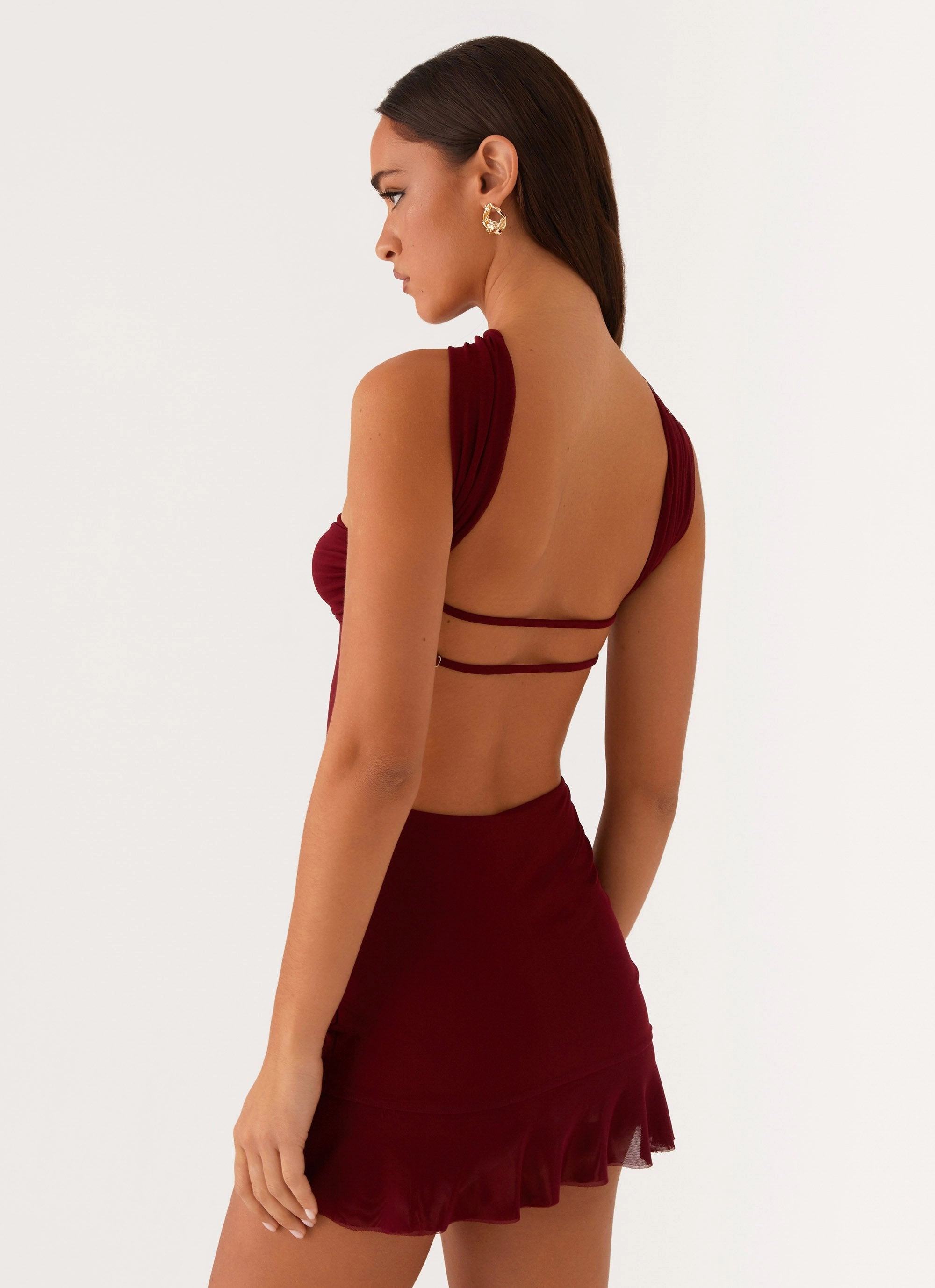 BreathableLining Pari Open Back Mini Dress - Mulberry