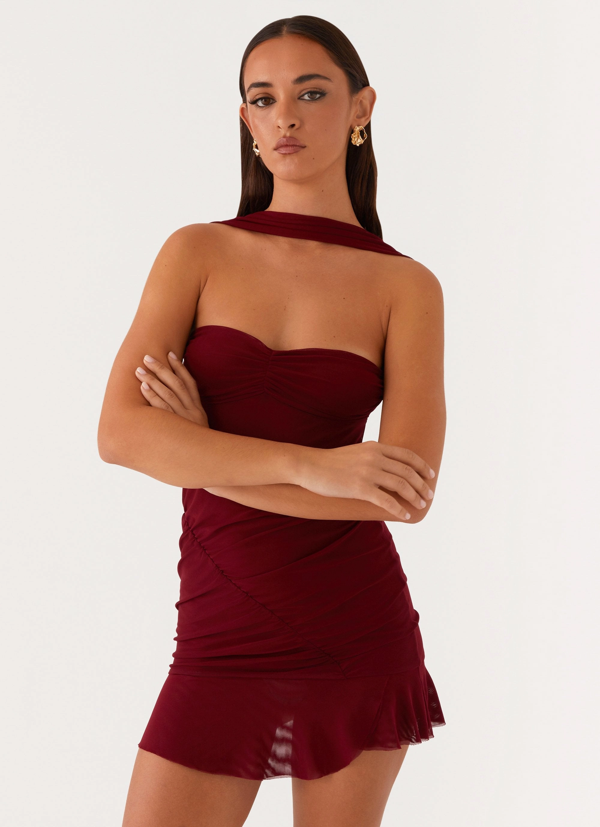 Stylish and Comfortable Pari Open Back Mini Dress - Mulberry
