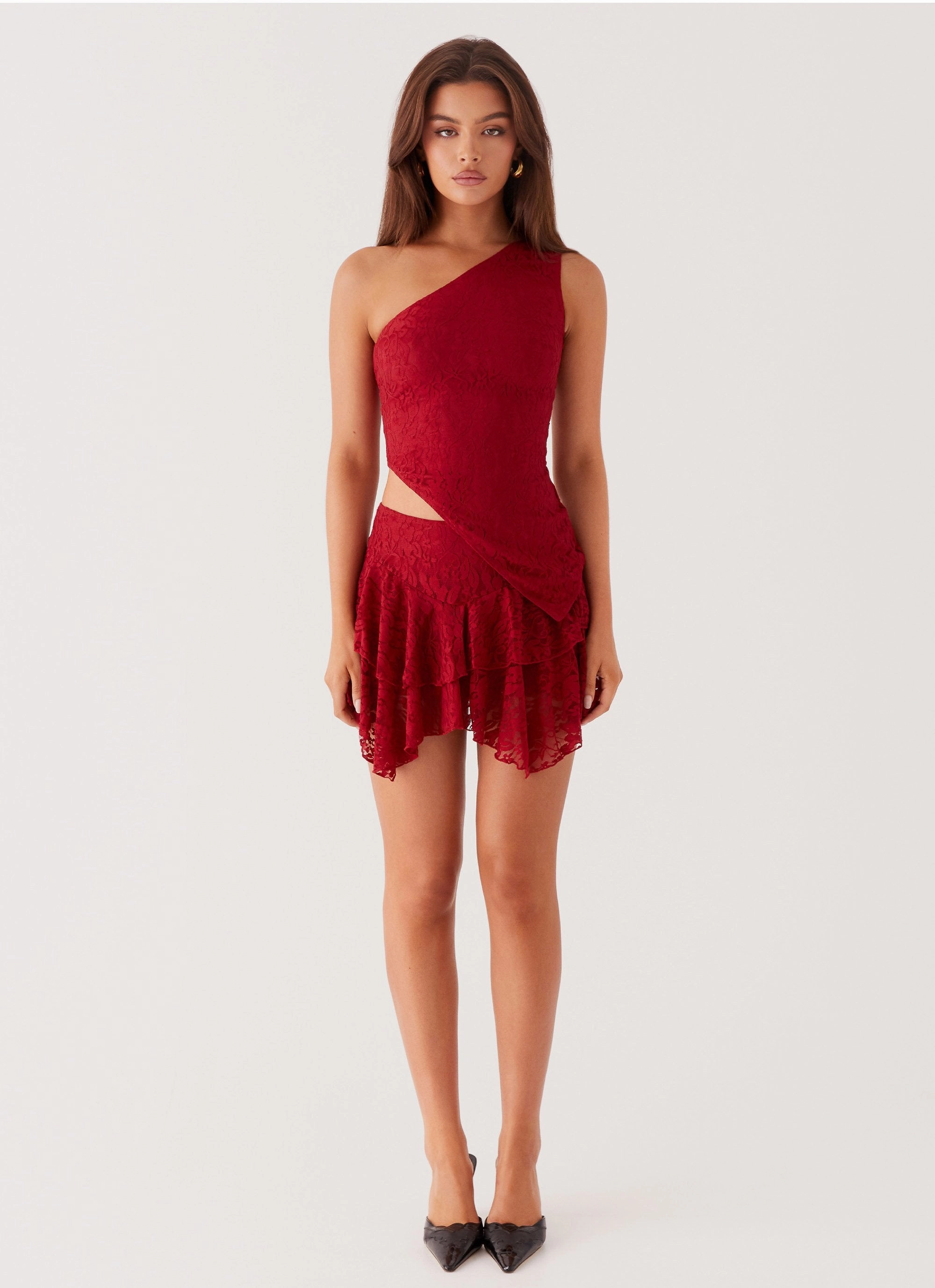Party All Night Frill Mini Skirt - Maroon Comfort for All Everyday Comfort Wear