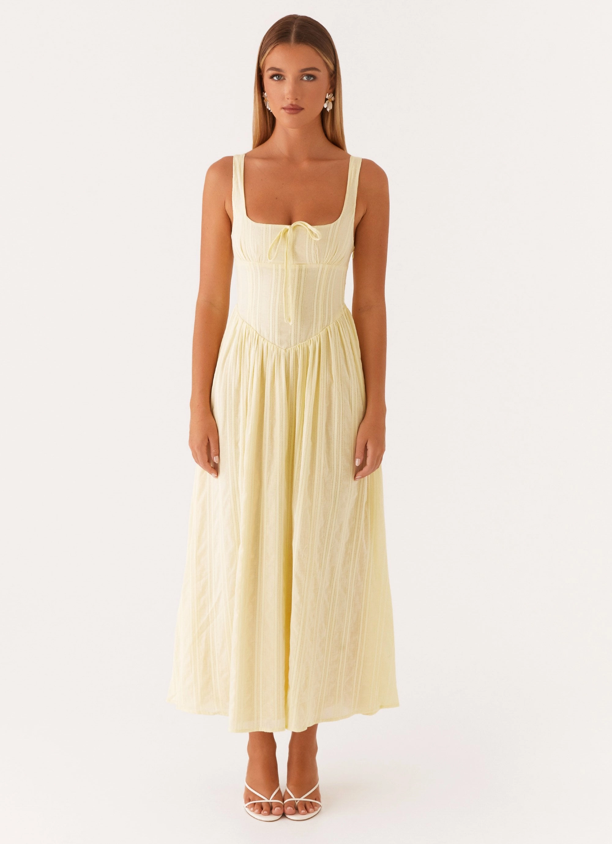 Odor-Control Chilly Weather Wear Pascuelle Midi Dress - Yellow