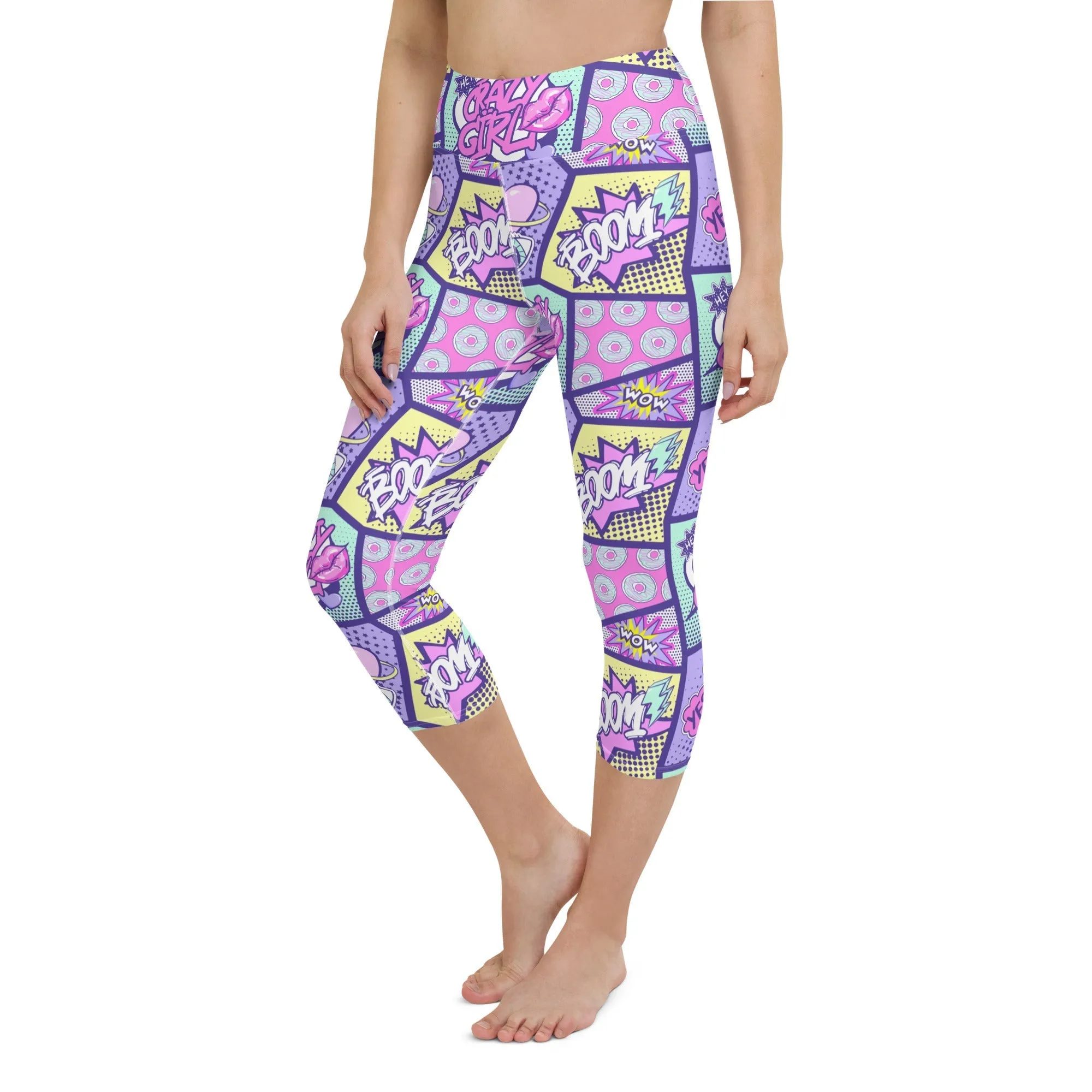 Pastel Comic Book Yoga Capris