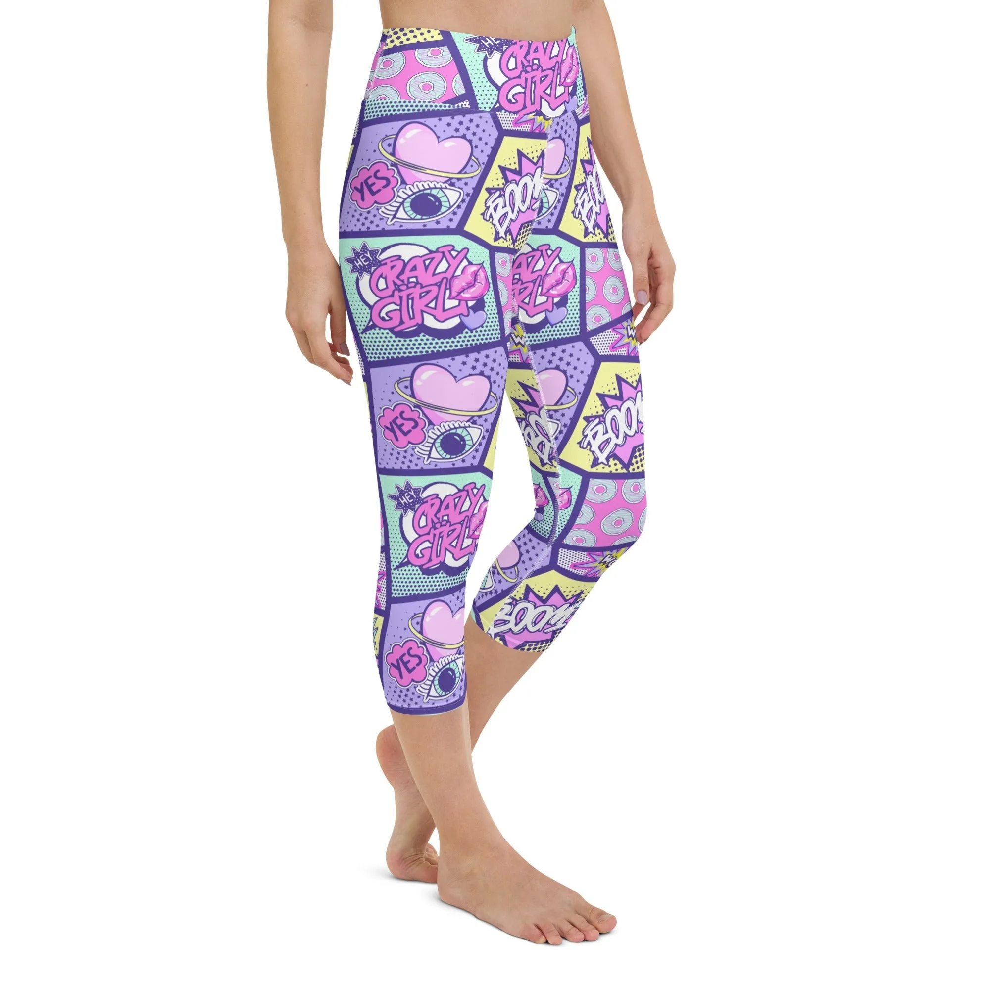 Pastel Comic Book Yoga Capris