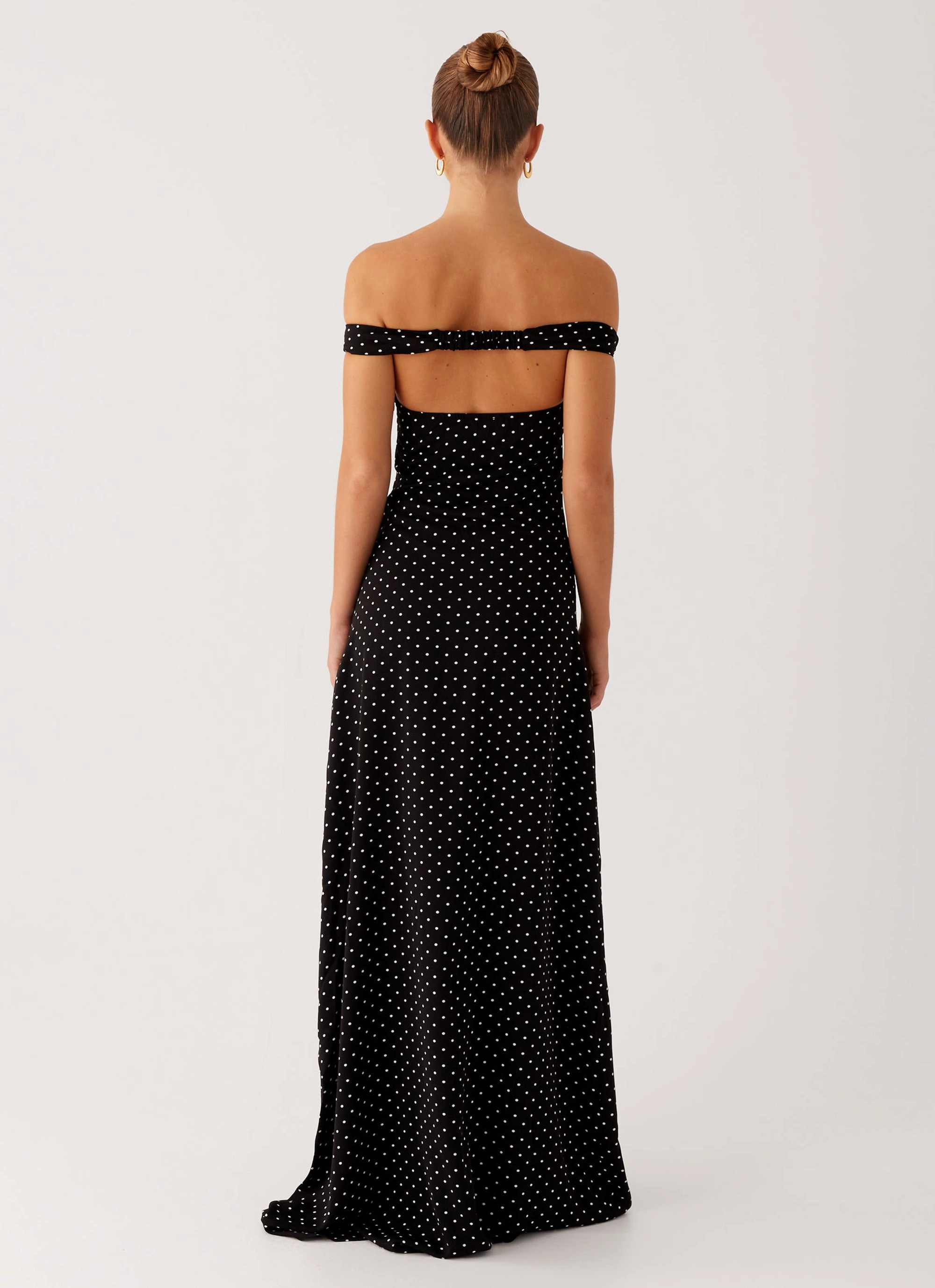 Elegant Comfort Melany Maxi Dress - Black Polka Dot