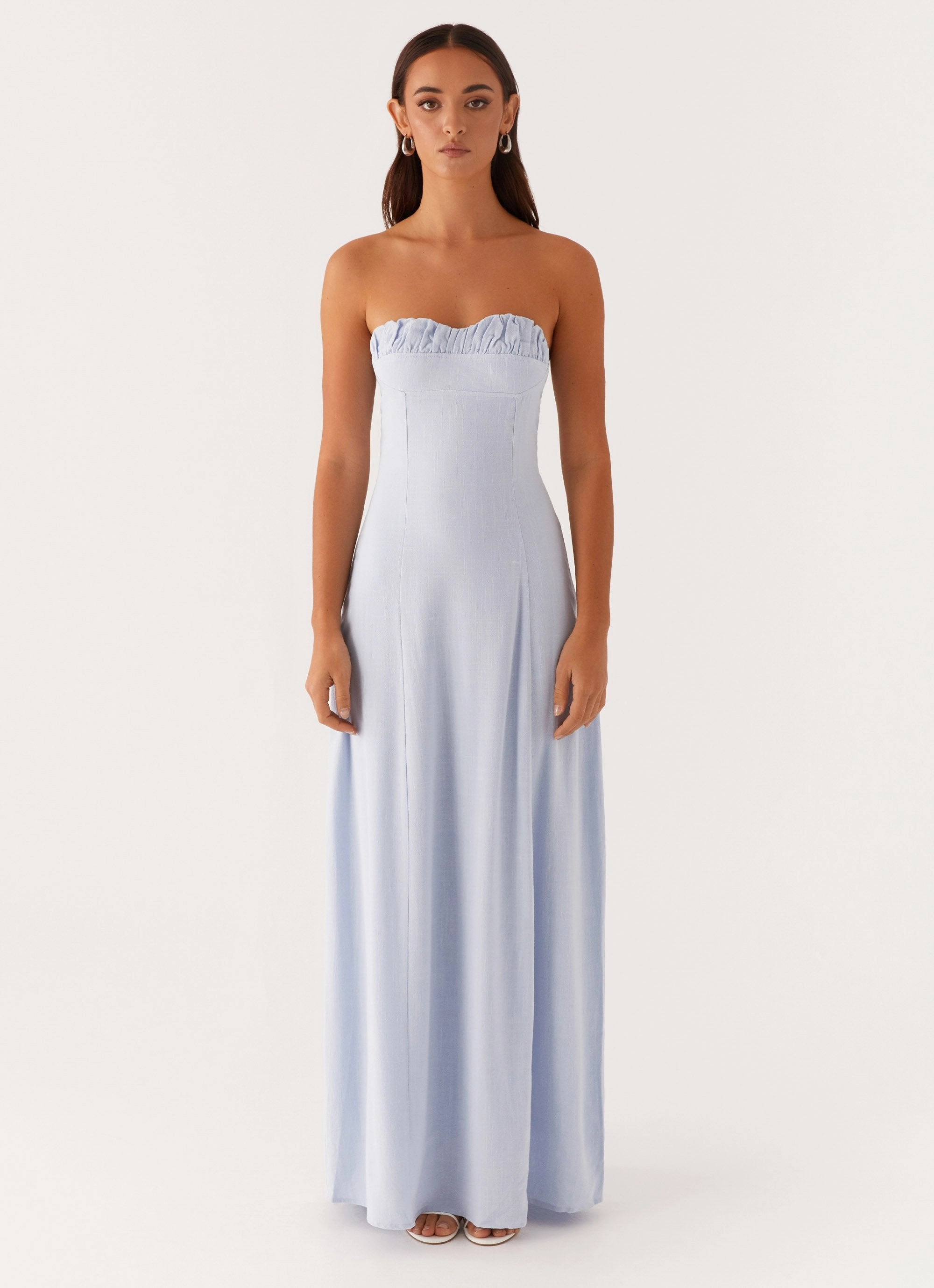 Tayla Linen Maxi Dress - Blue Versatile Layers