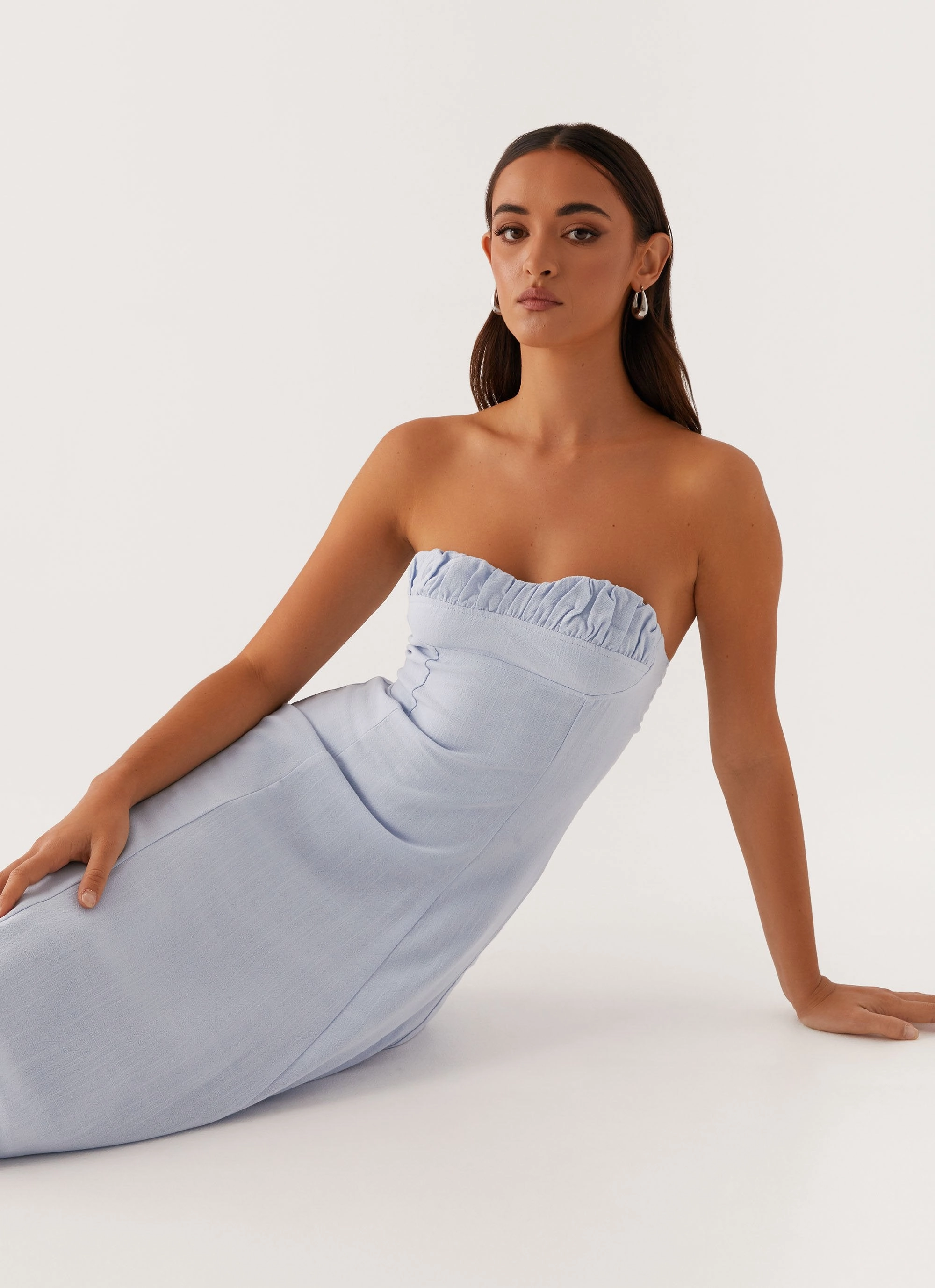 Gentle Flow Tayla Linen Maxi Dress - Blue