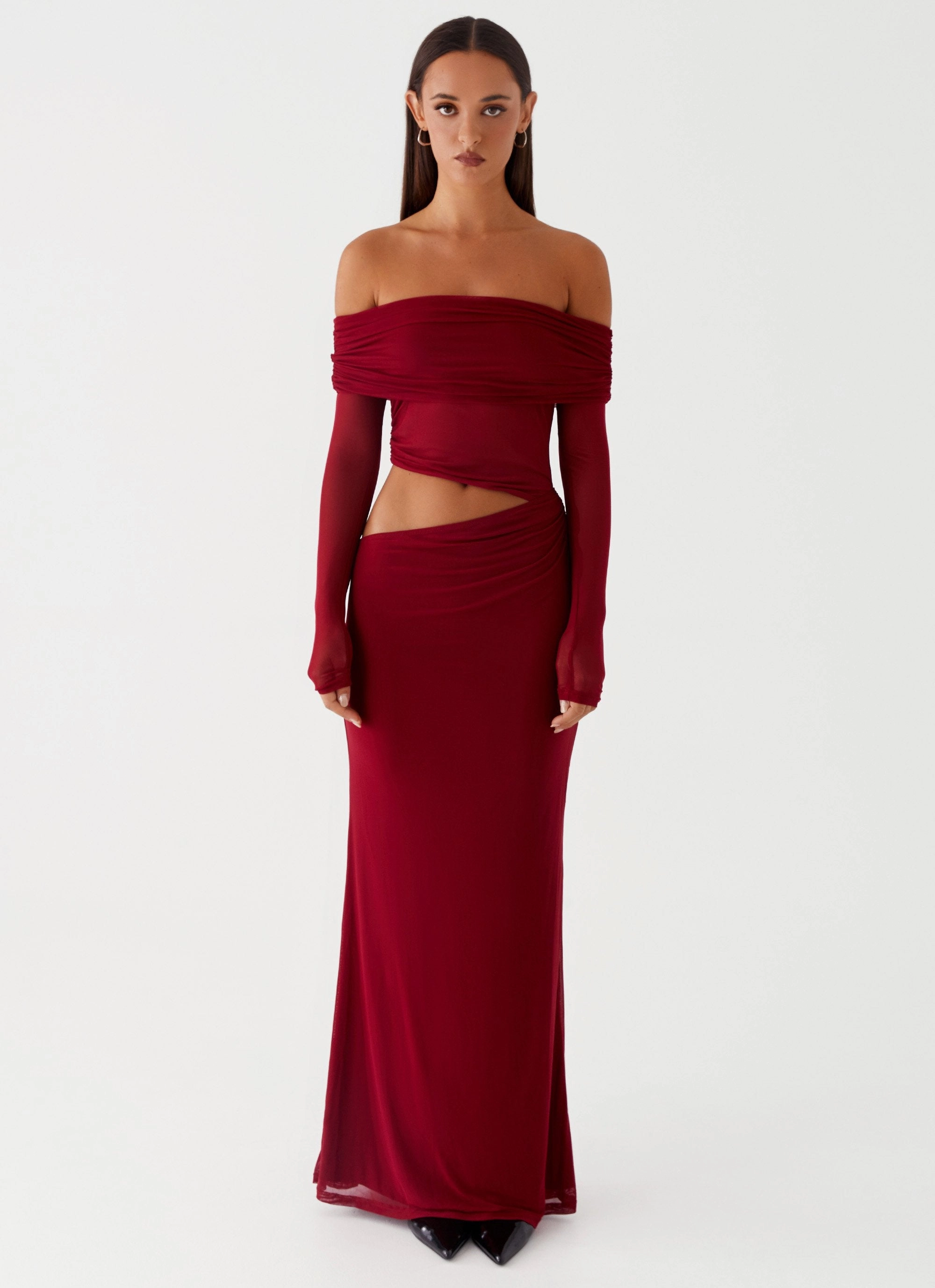 Emery Maxi Dress - Cherry Red Casual event outfit Glam Feel