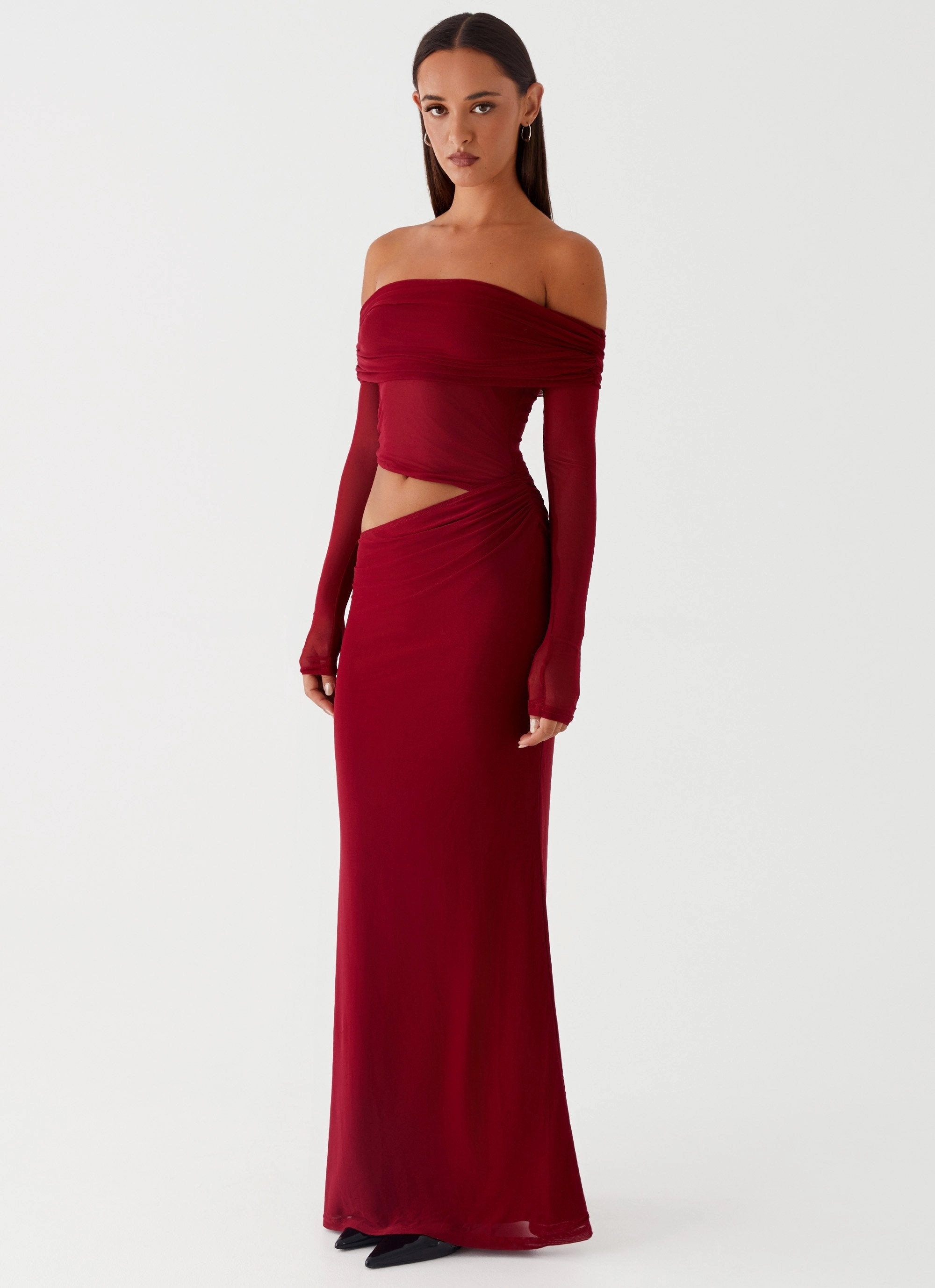 Emery Maxi Dress - Cherry Red Aura Glow