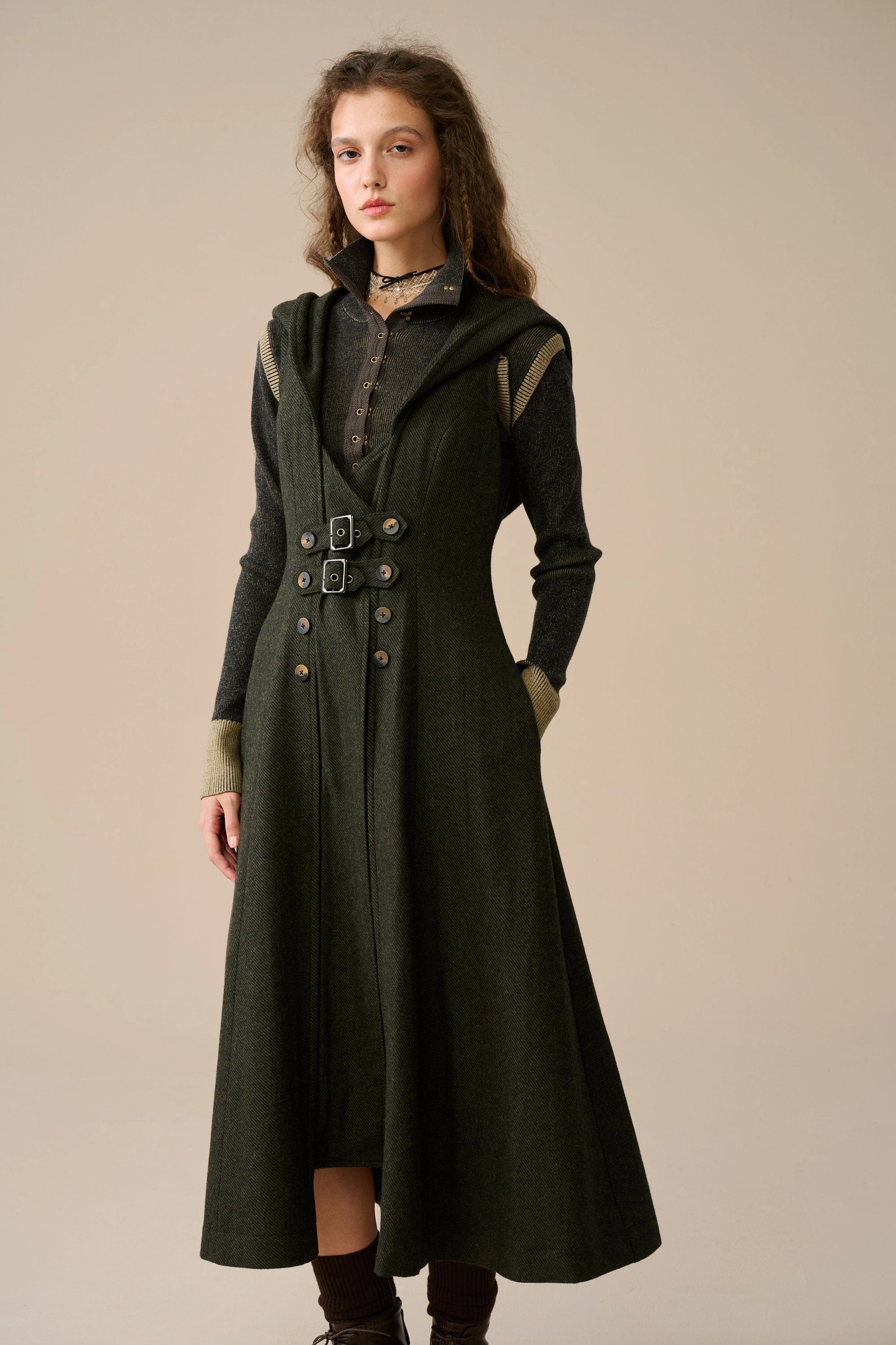 Functional Design Patricia 21| hooded corset wool dress