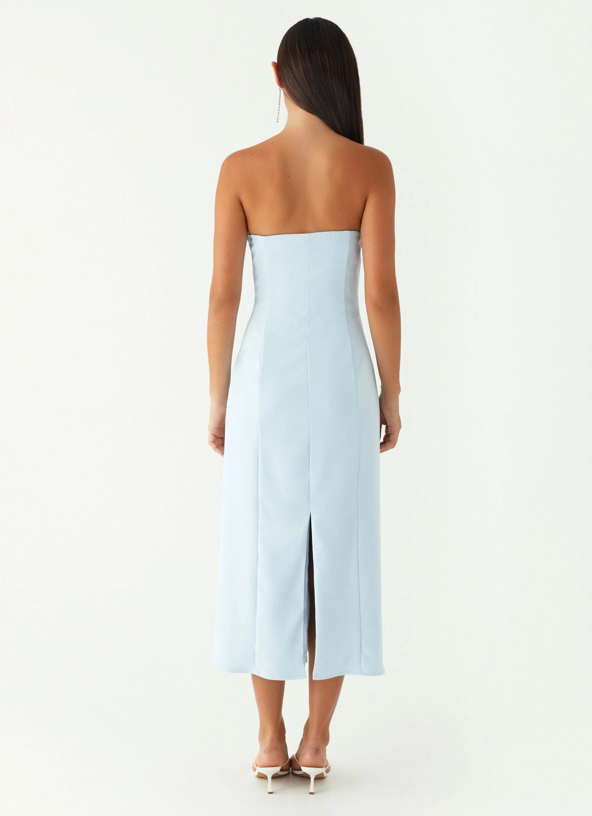 Patsie Strapless Midi Dress - Blue Fashionable Wear