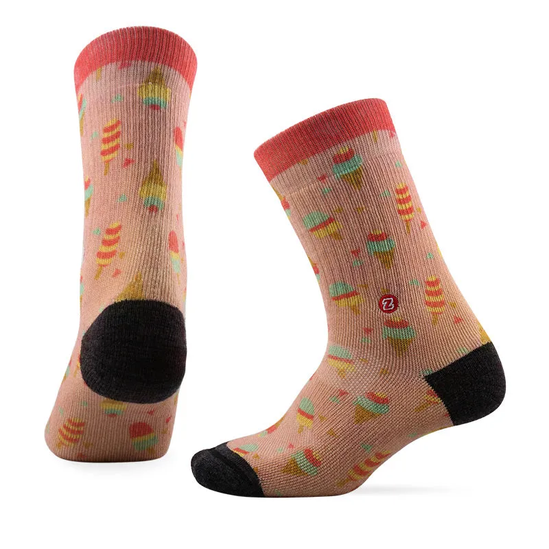 PATTERN TRAVEL HD Merino Wool Crew Socks Winter