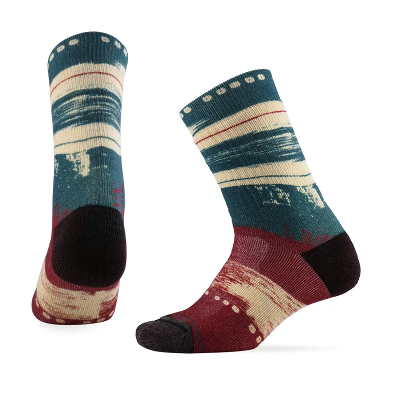 PATTERN TRAVEL HD Merino Wool Crew Socks Winter