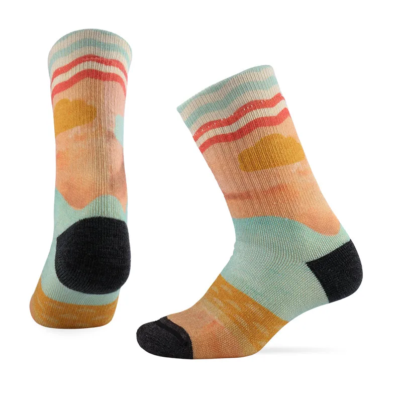 PATTERN TRAVEL HD Merino Wool Crew Socks Winter